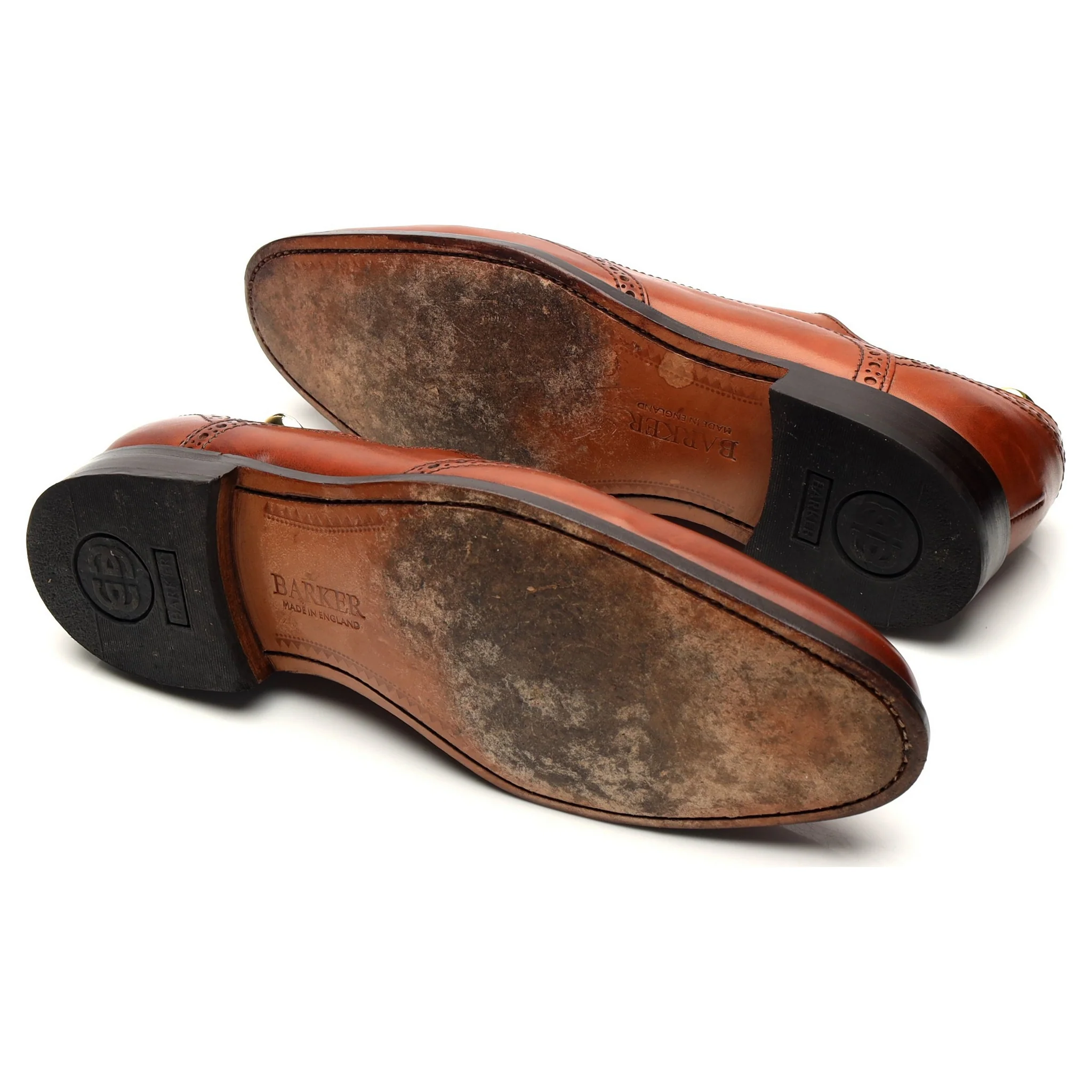 'Grant' Tan Brown Leather Oxford Brogues UK 8 F - Image 5