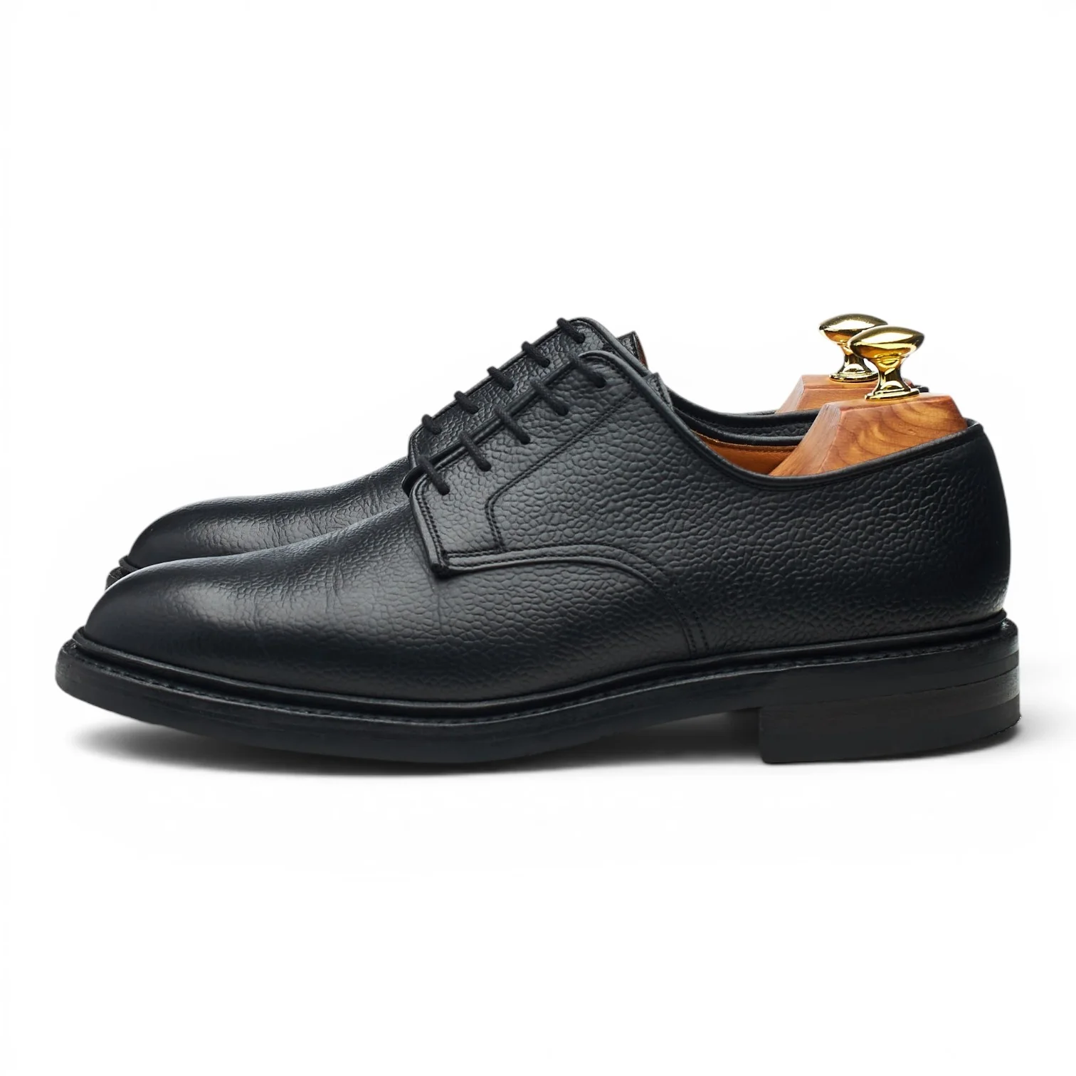 'Grasmere' Black Grain Leather Derby UK 7 E - Image 3