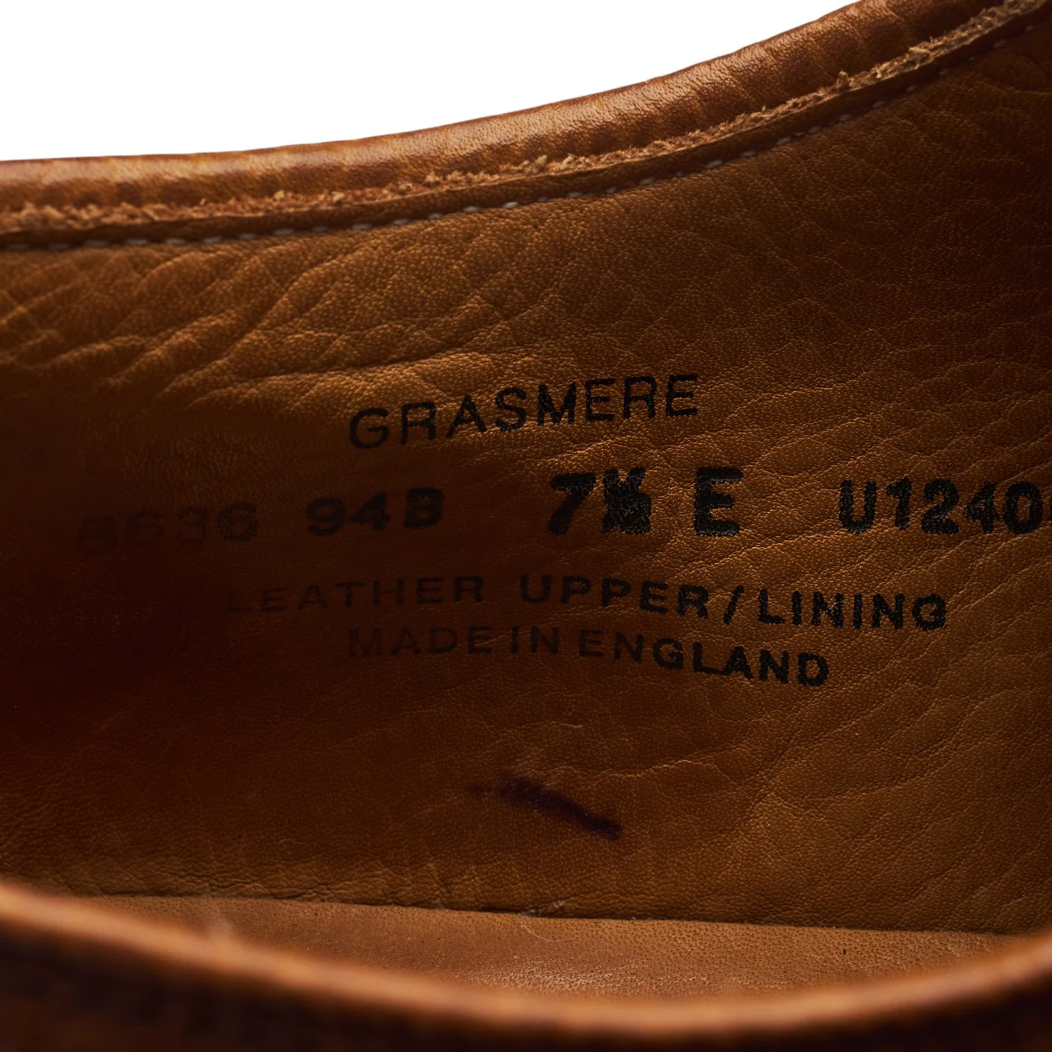 'Grasmere' Tan Brown Grain Leather Derby UK 7.5 E - Image 7