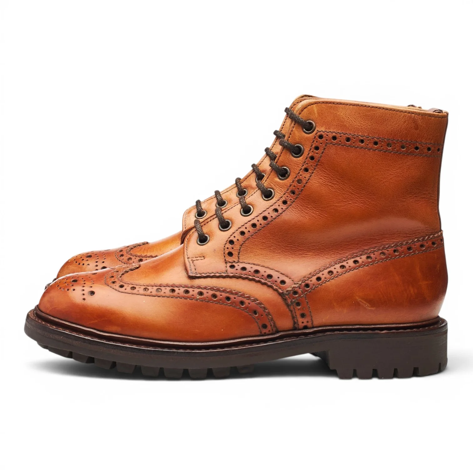 'Grasmere' Tan Brown Leather Brogue Boots UK 7 FX - Image 3