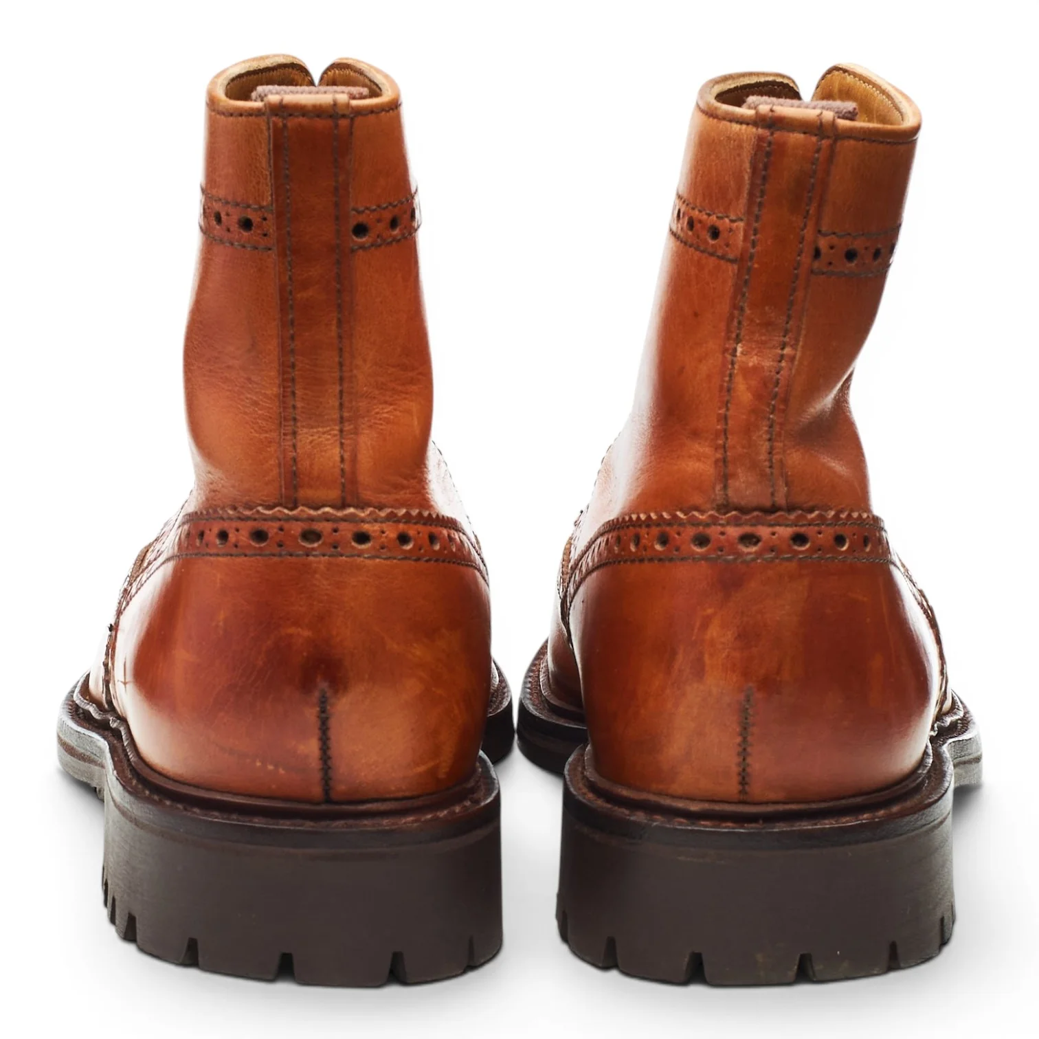 'Grasmere' Tan Brown Leather Brogue Boots UK 7 FX - Image 4
