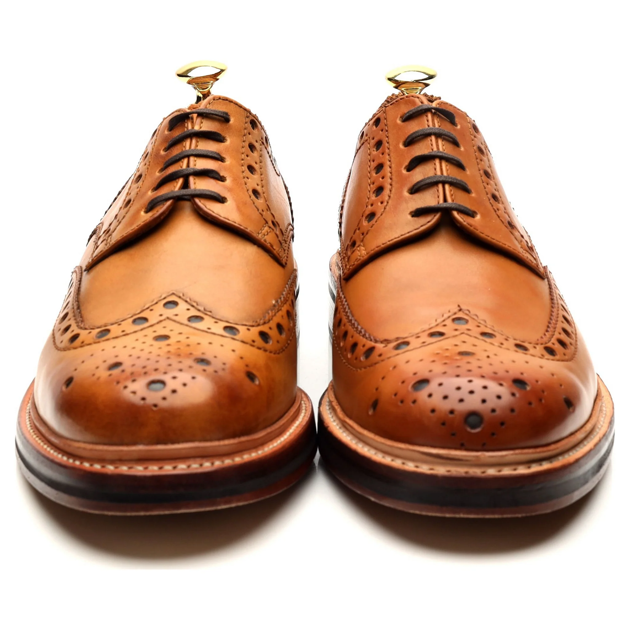 'Archie' Tan Brown Leather Derby Brogues UK 8 G - Image 8