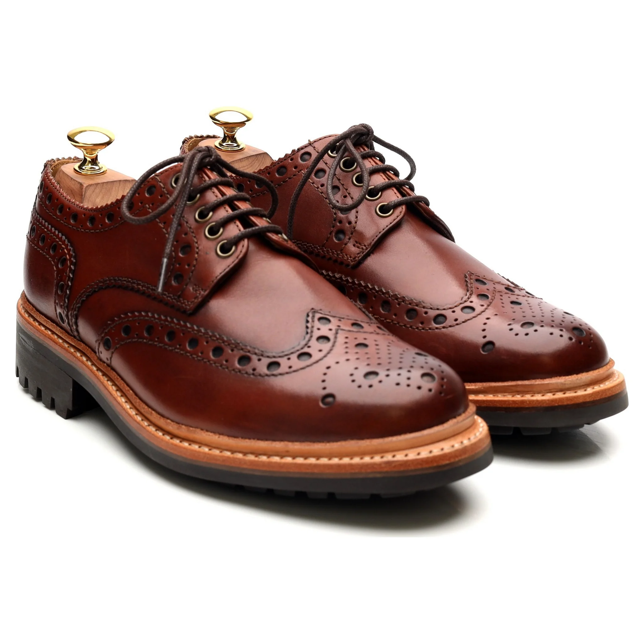 'Archie' Tan Brown Leather Derby Brogues UK 6.5 G - Image 7