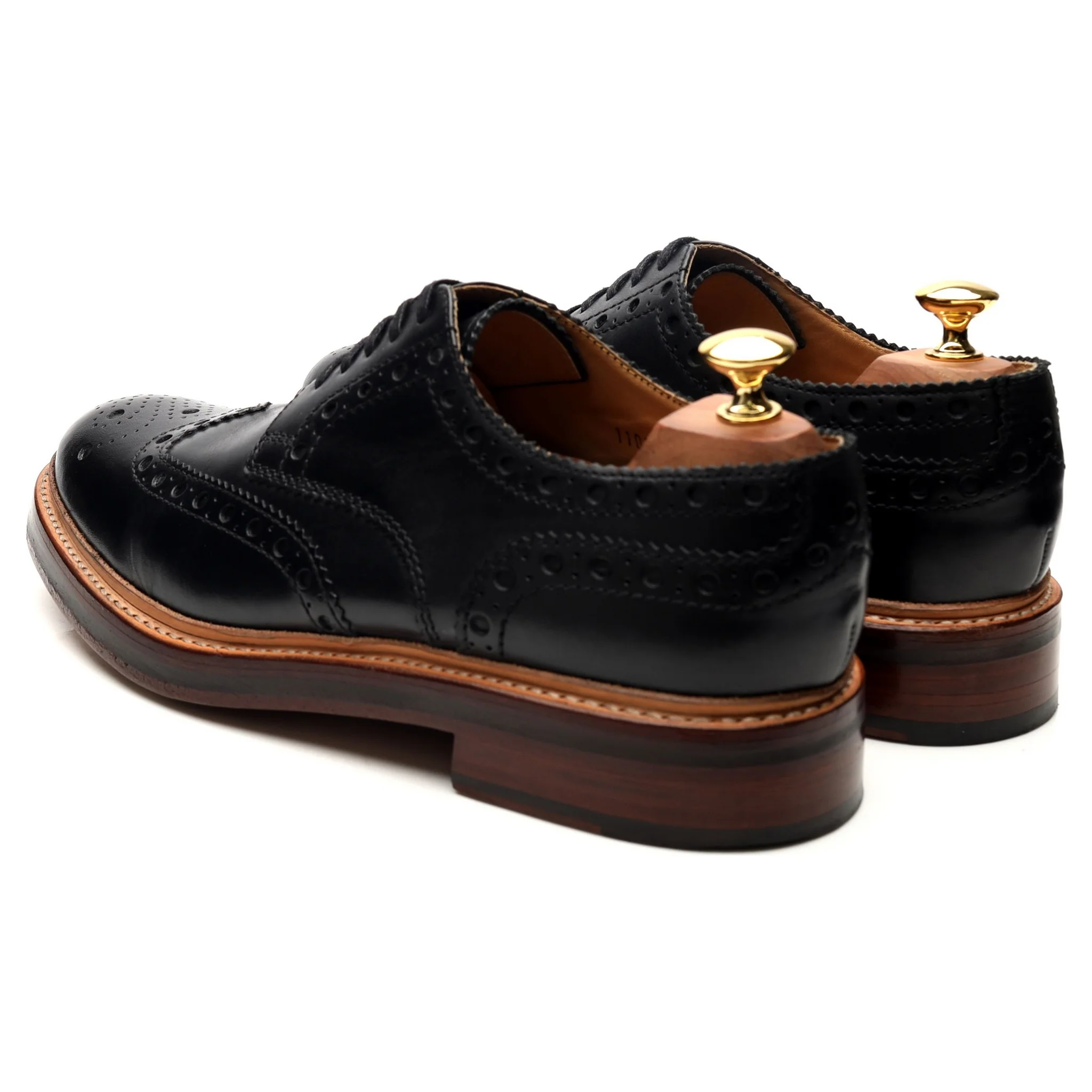 'Archie' Black Leather Derby Brogues UK 9 G - Image 3