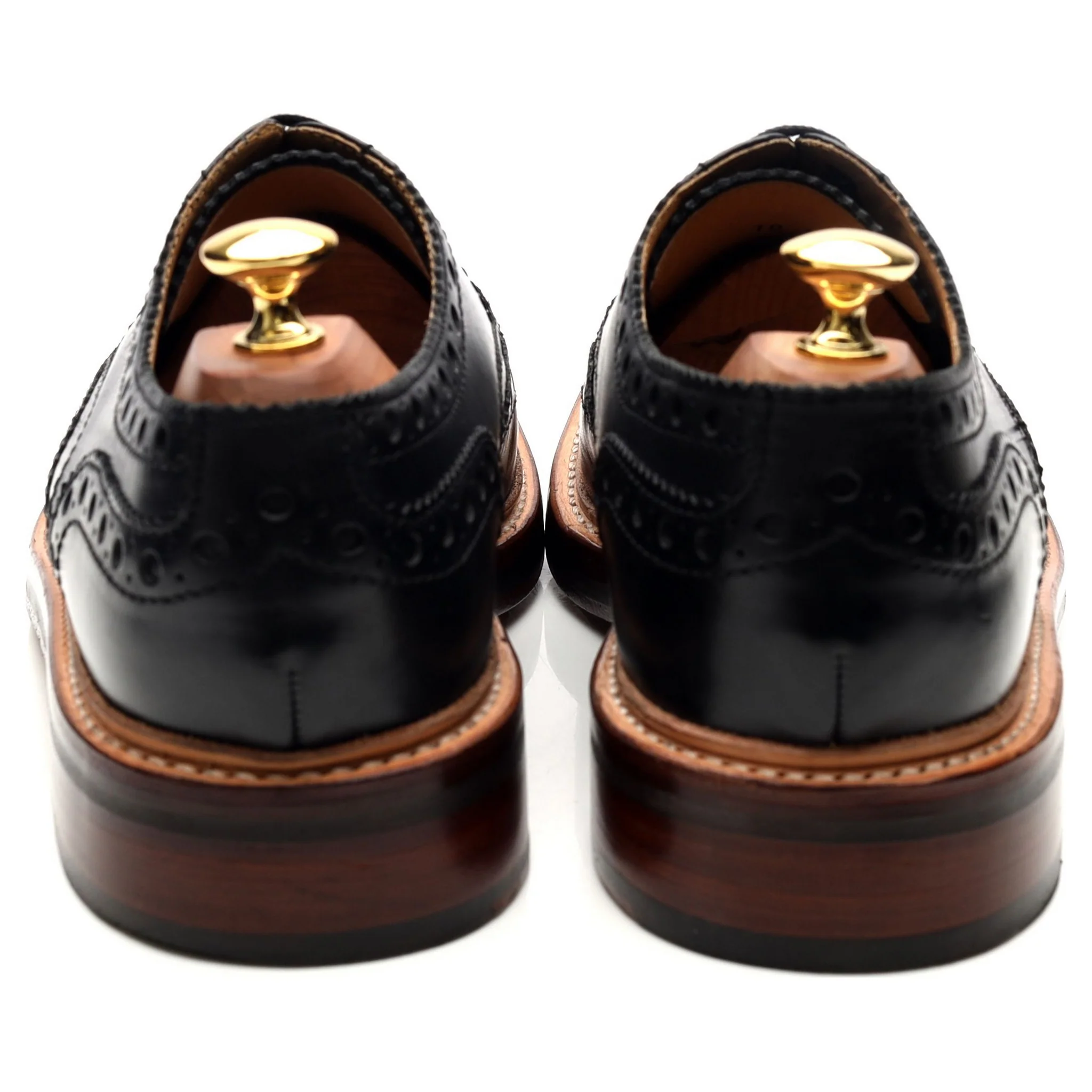'Archie' Black Leather Derby Brogues UK 9 G - Image 4
