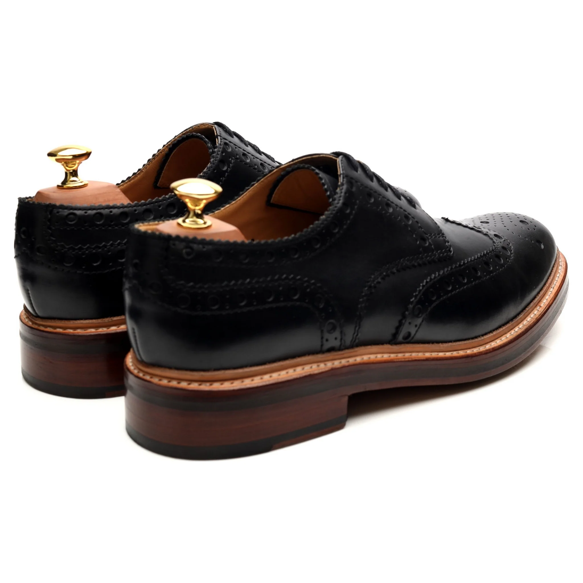 'Archie' Black Leather Derby Brogues UK 9 G - Image 5