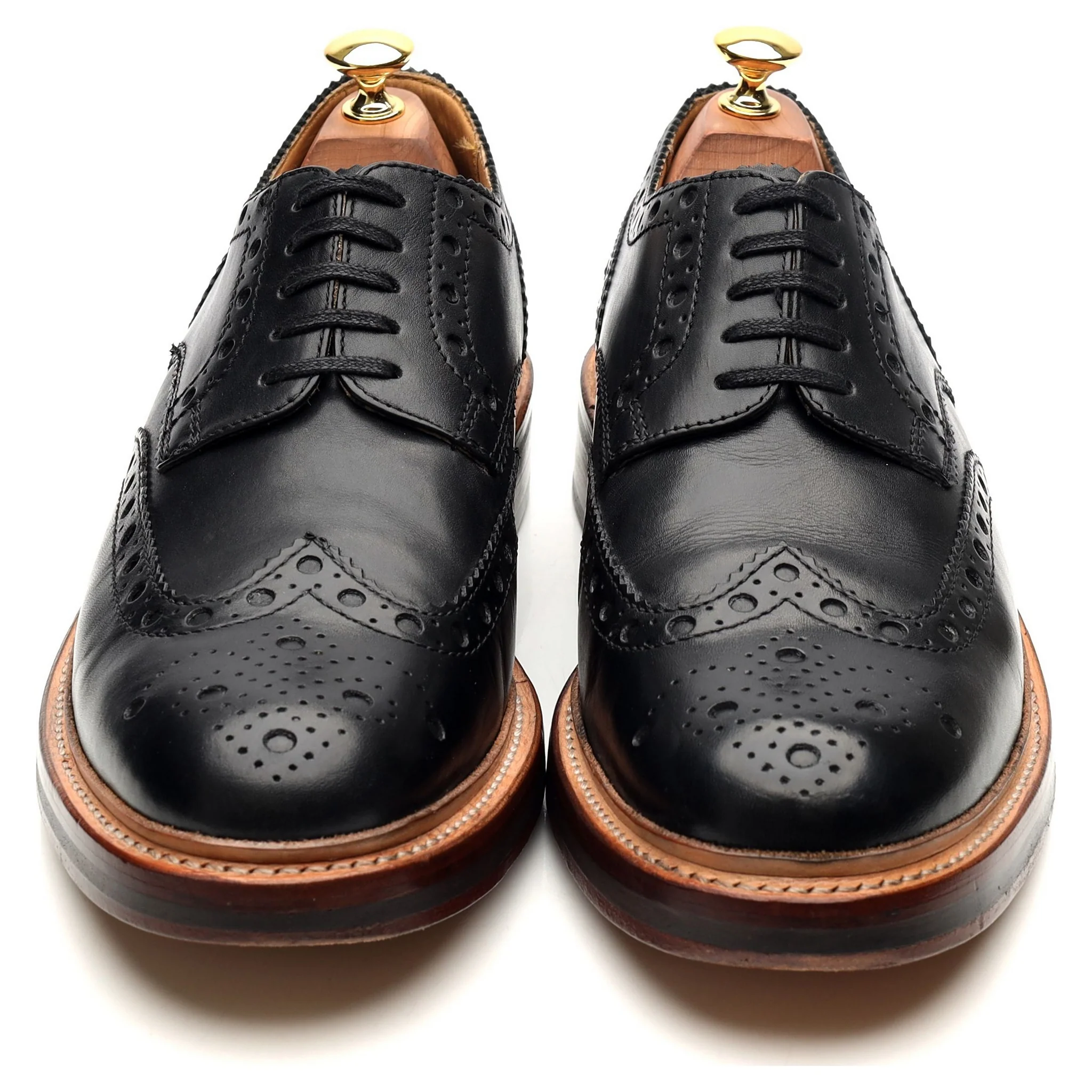 'Archie' Black Leather Derby Brogues UK 9 G - Image 9