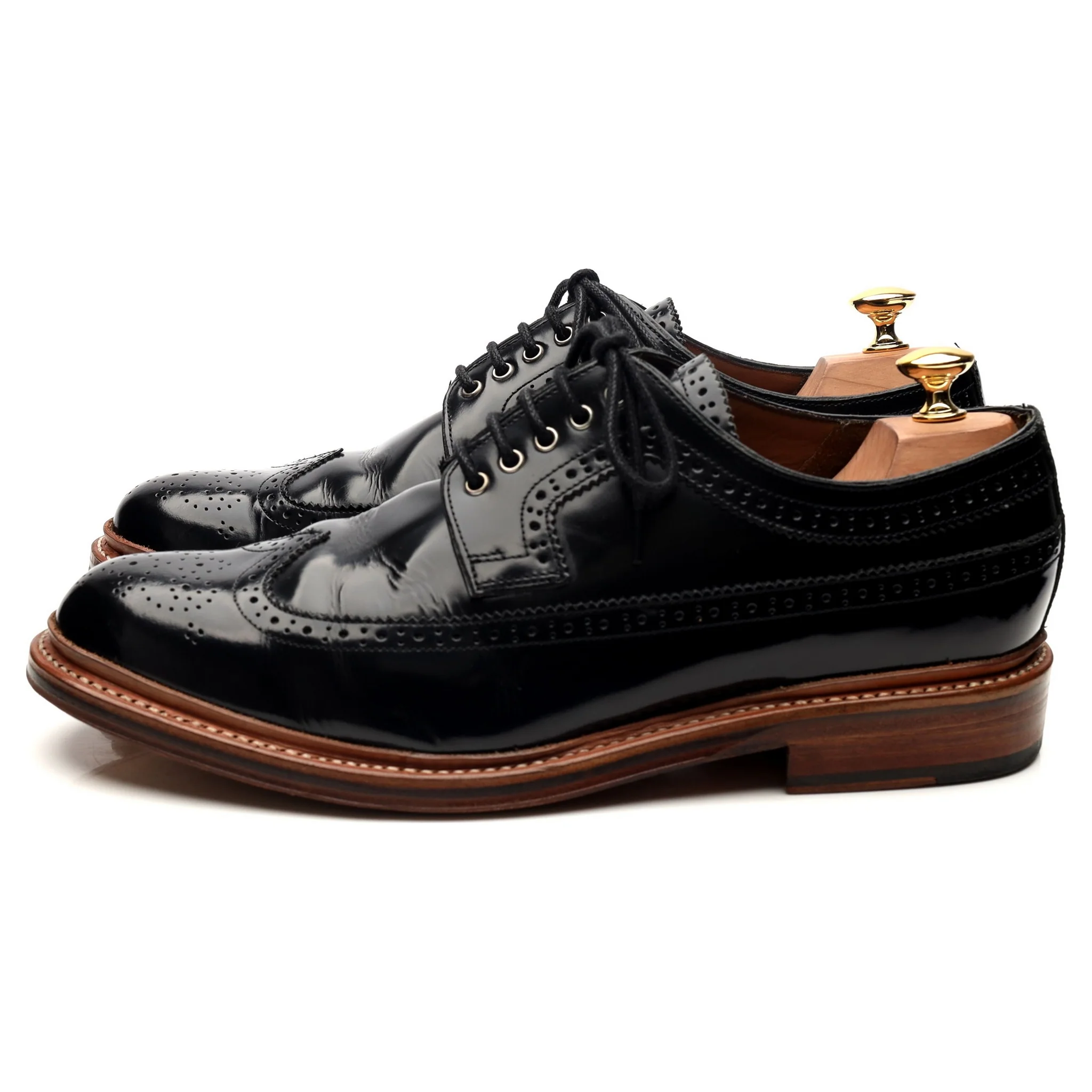 'Sid' Black Leather Derby Brogues UK 10 G - Image 2