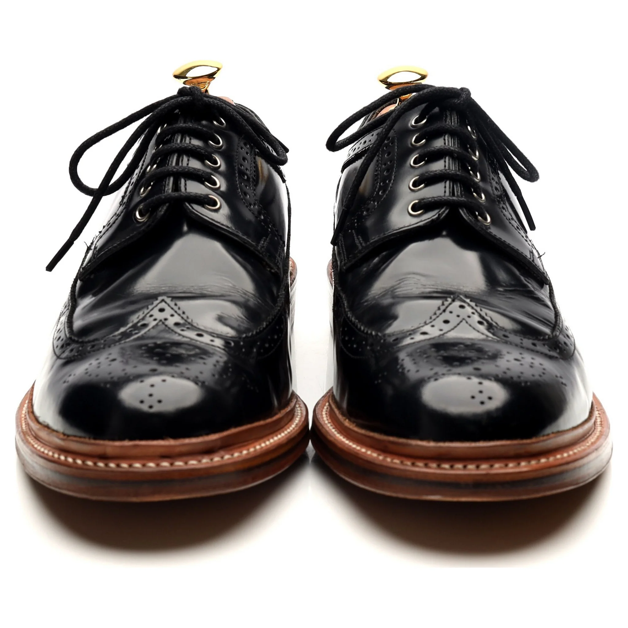 'Sid' Black Leather Derby Brogues UK 10 G - Image 8