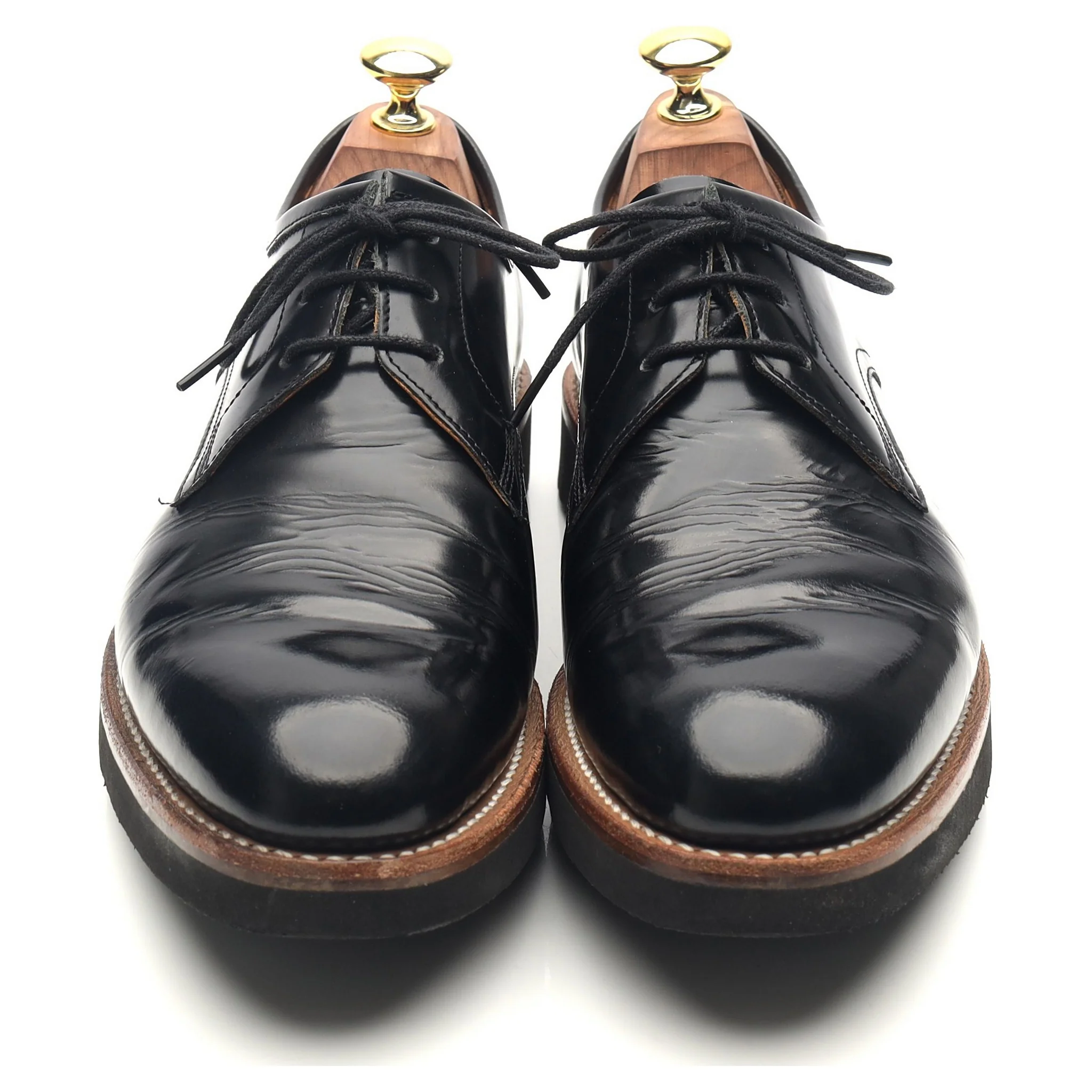 'Lennie' Black Leather Wedge Derby UK 7 F - Image 9