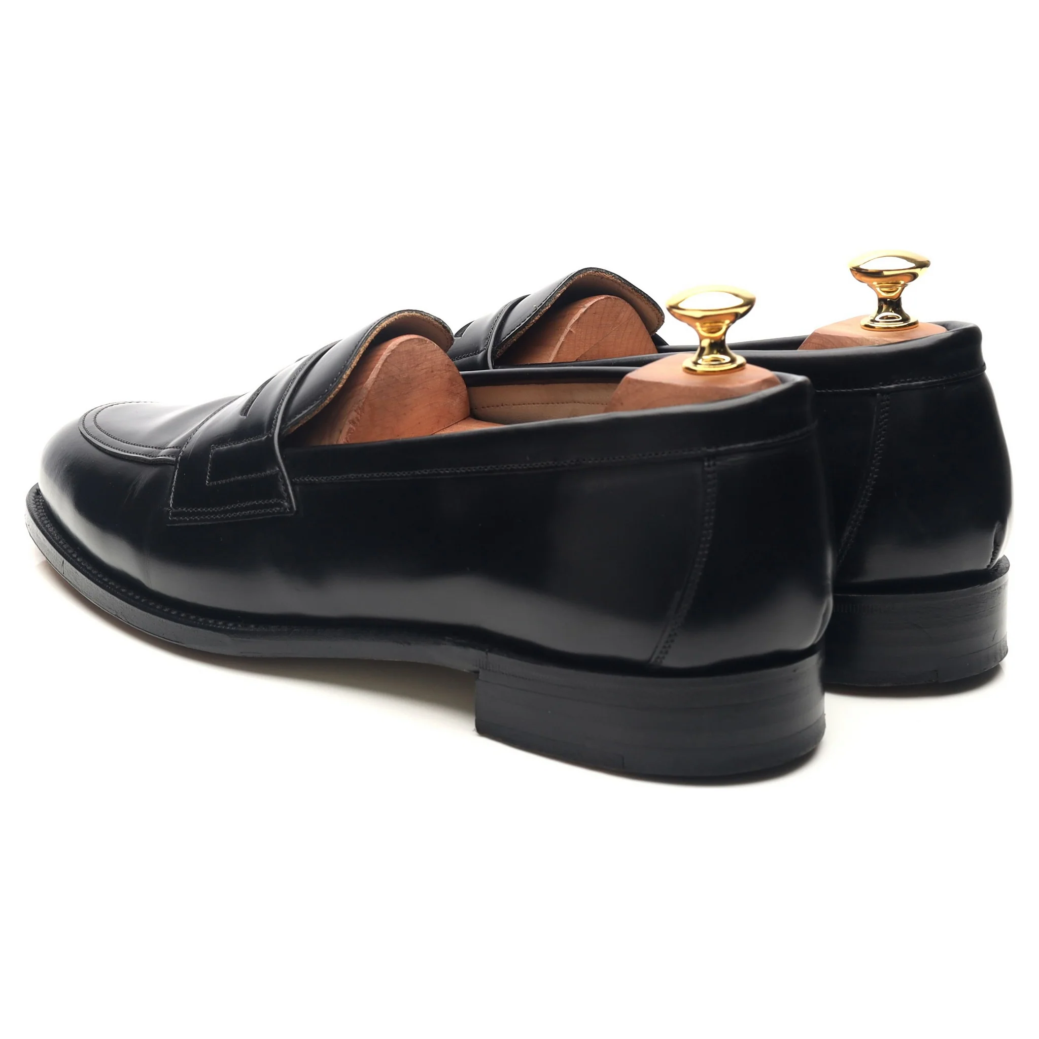 'Bartlett' Black Leather Loafers UK 9.5 D - Image 3