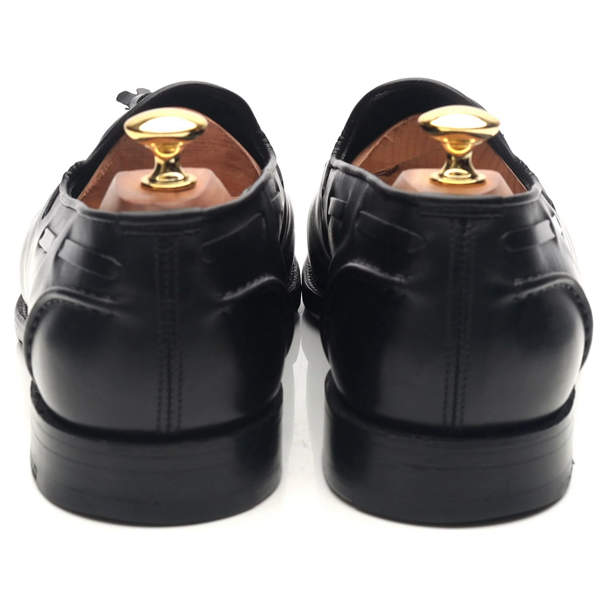 'Leadenhall' Black Leather Tassel Loafers UK 9.5 E - Image 4