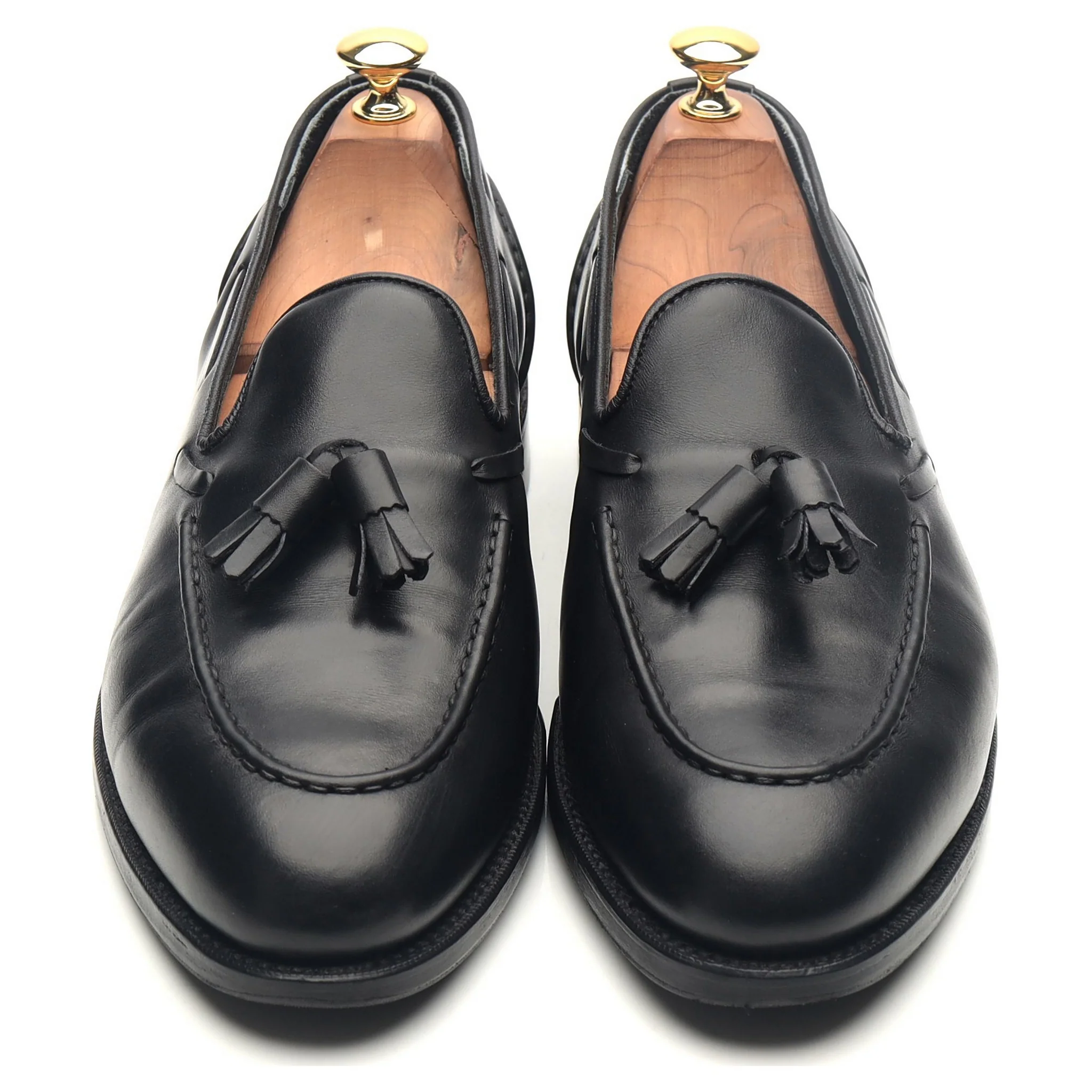 'Leadenhall' Black Leather Tassel Loafers UK 9.5 E - Image 9