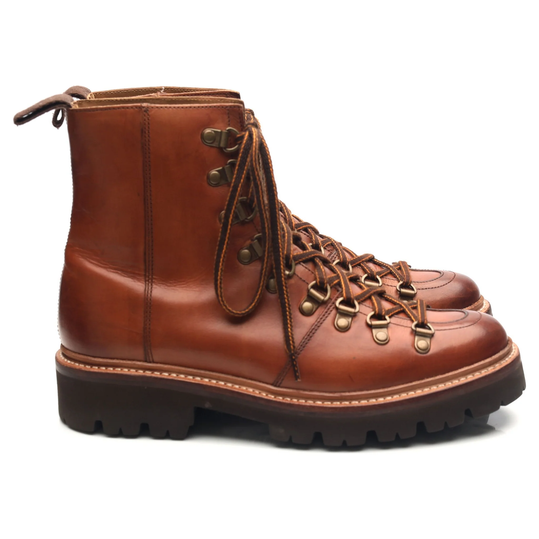 Women's 'Nanette' Tan Brown Leather Hiker Boots UK 5.5 - Image 6