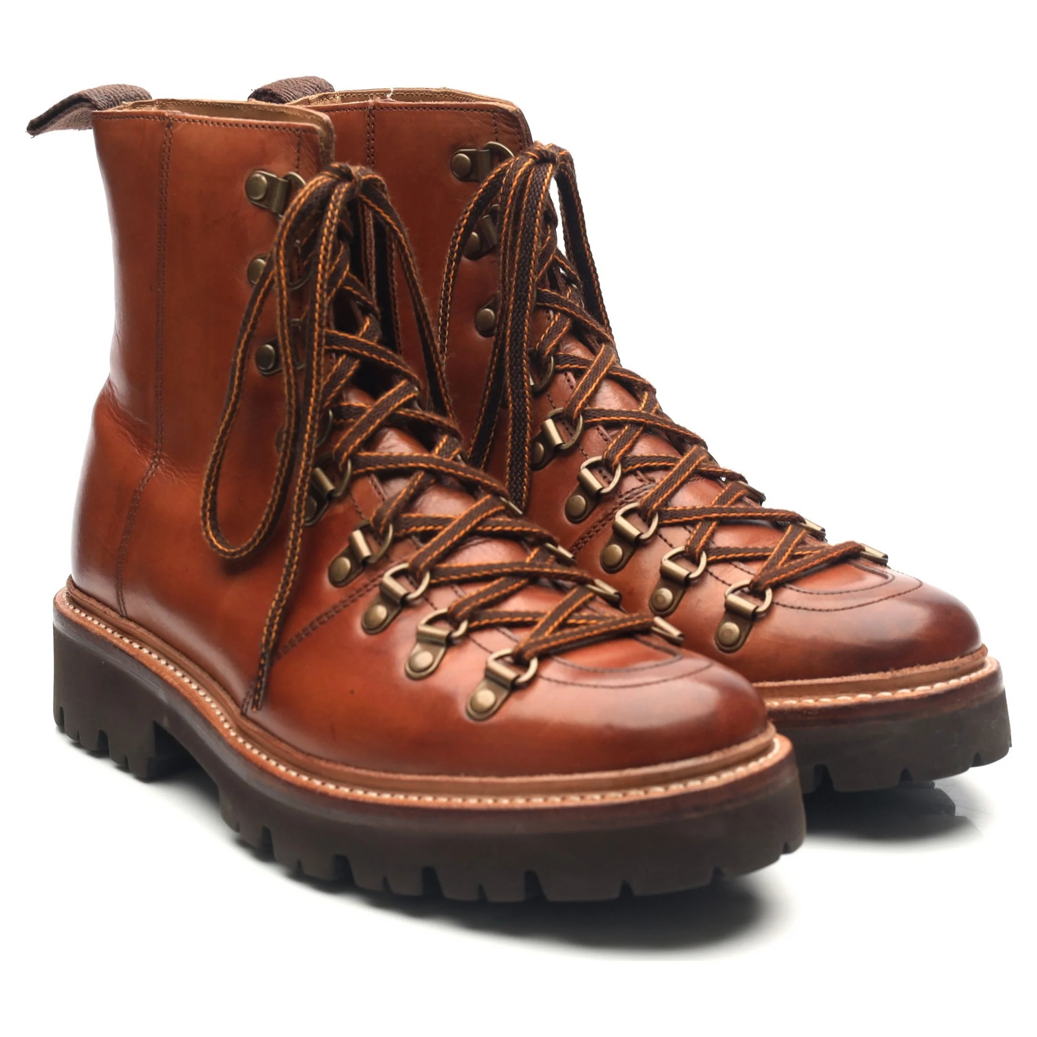 Women's 'Nanette' Tan Brown Leather Hiker Boots UK 5.5 - Image 7