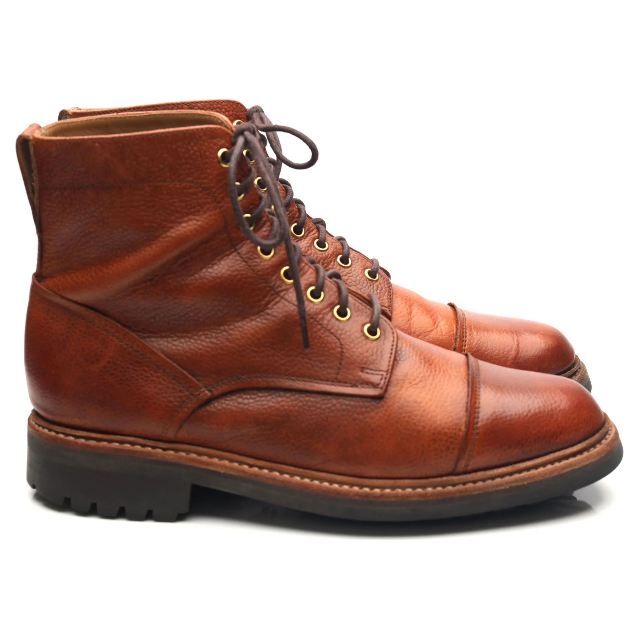 'Joseph' Tan Brown Leather Derby Boots UK 8 G - Image 6