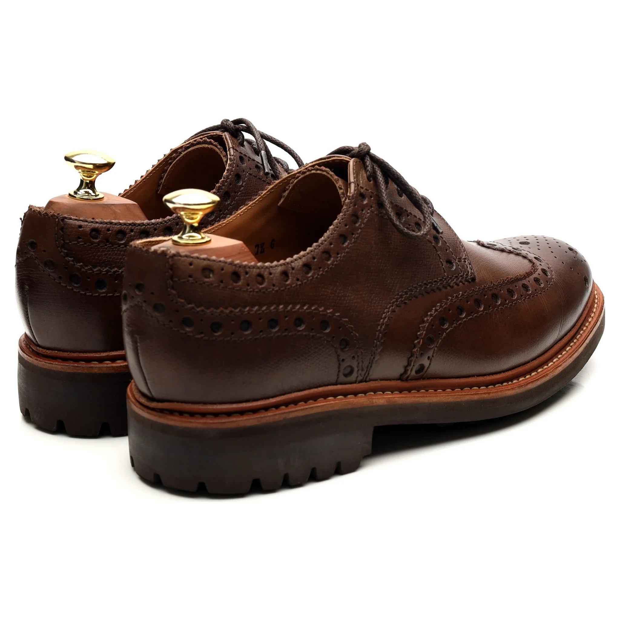 'Archie' Dark Brown Leather Derby Brogues UK 7.5 G - Image 5