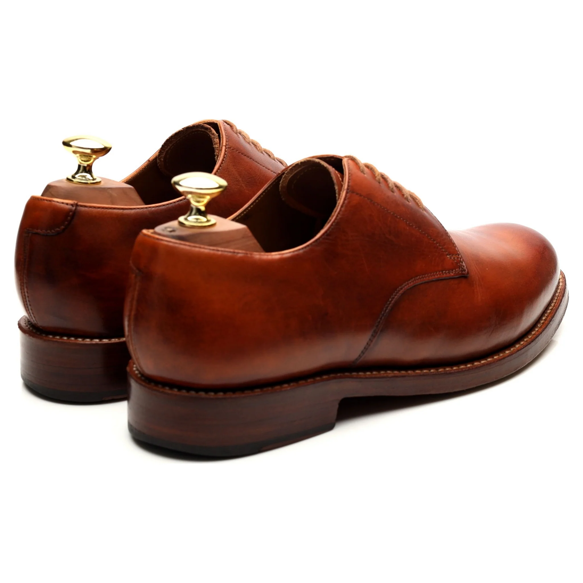 'Curt' Tan Brown Leather Derby UK 7 G - Image 5