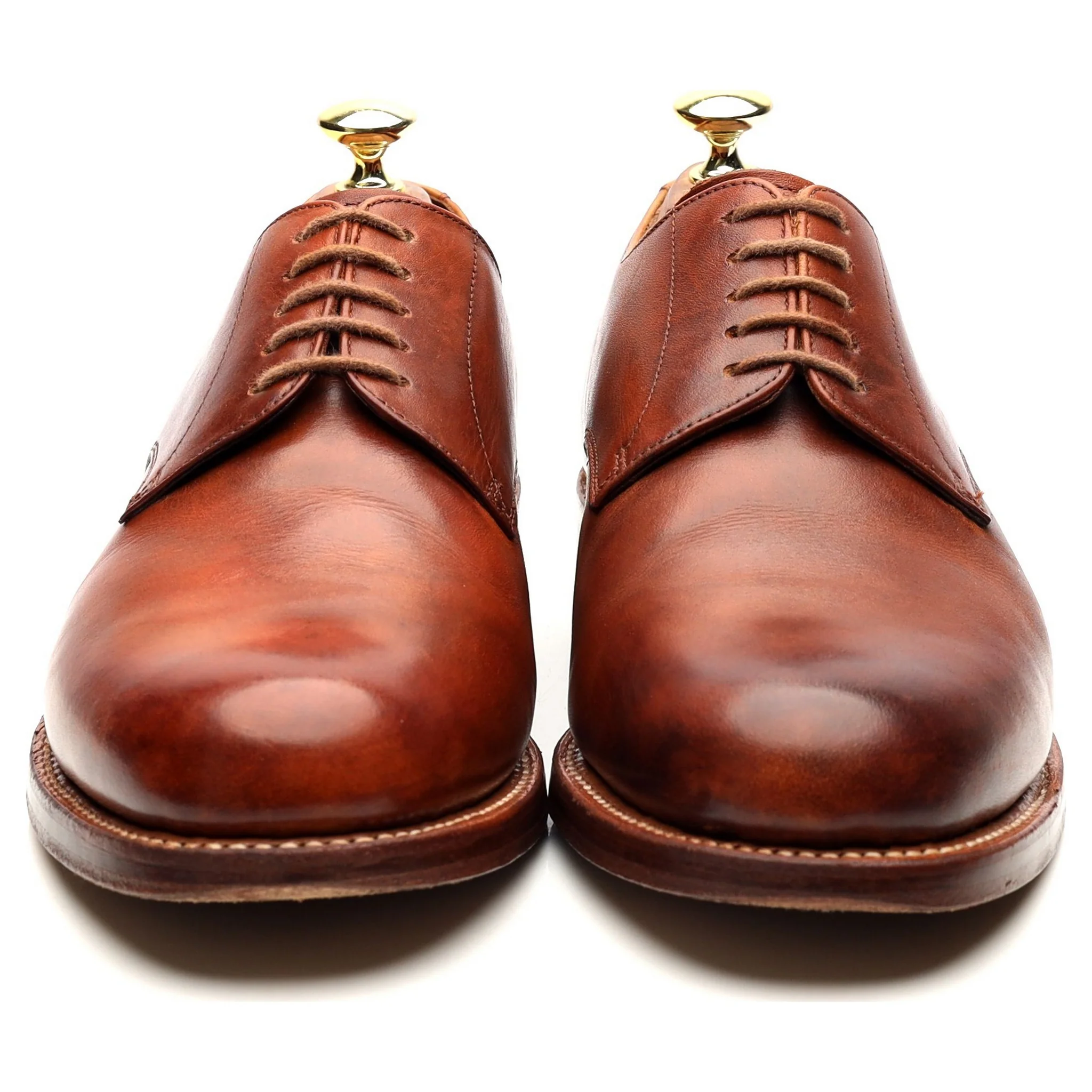 'Curt' Tan Brown Leather Derby UK 7 G - Image 8