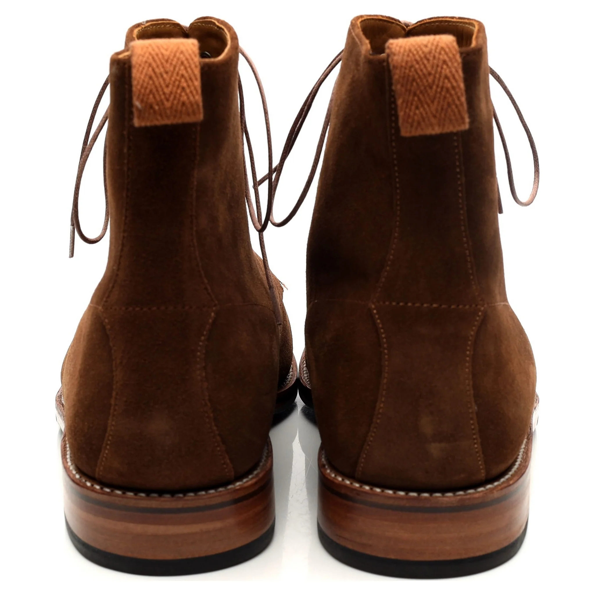 'Sawyer' Tan Brown Suede Apron Boots UK 10 G - Image 4