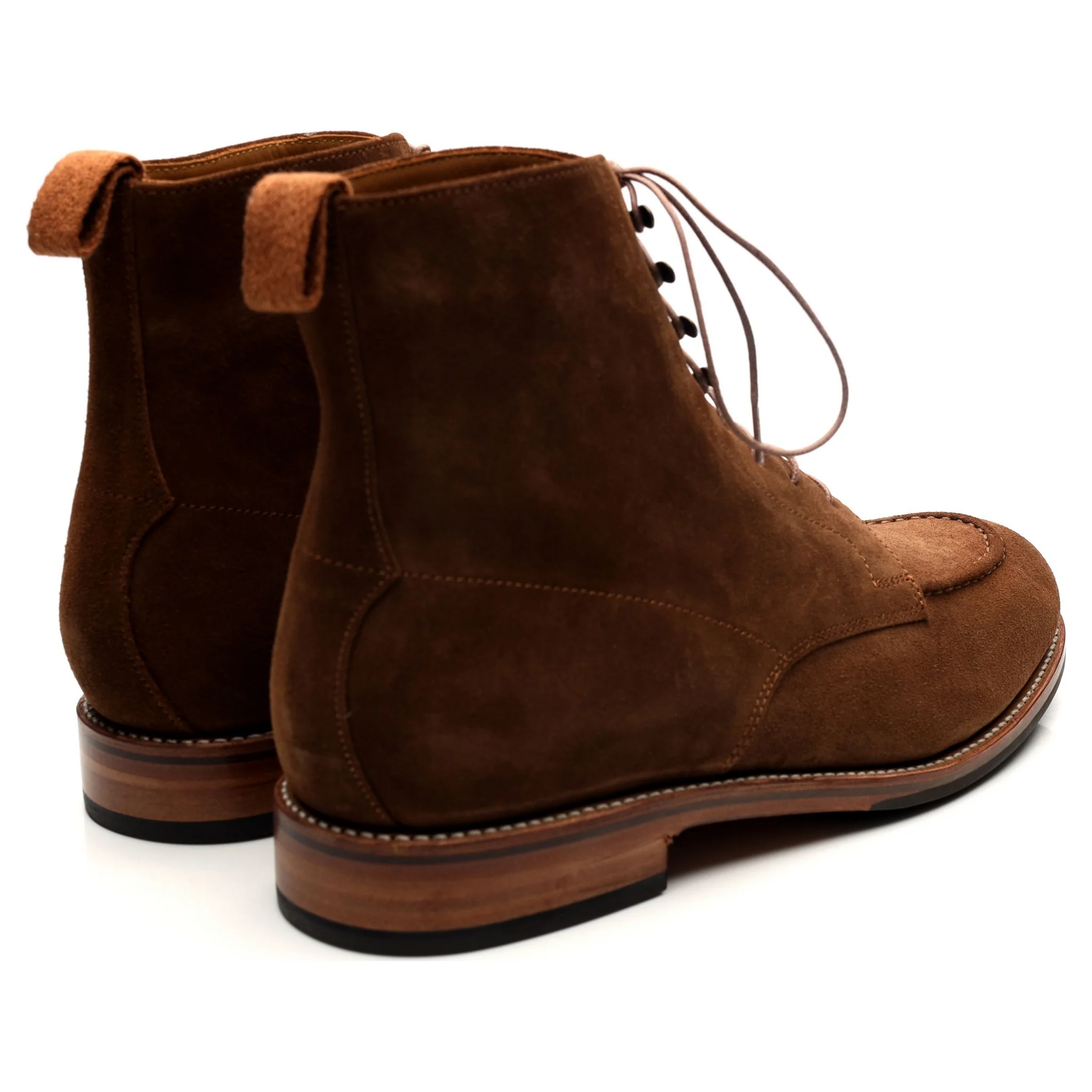 'Sawyer' Tan Brown Suede Apron Boots UK 10 G - Image 5