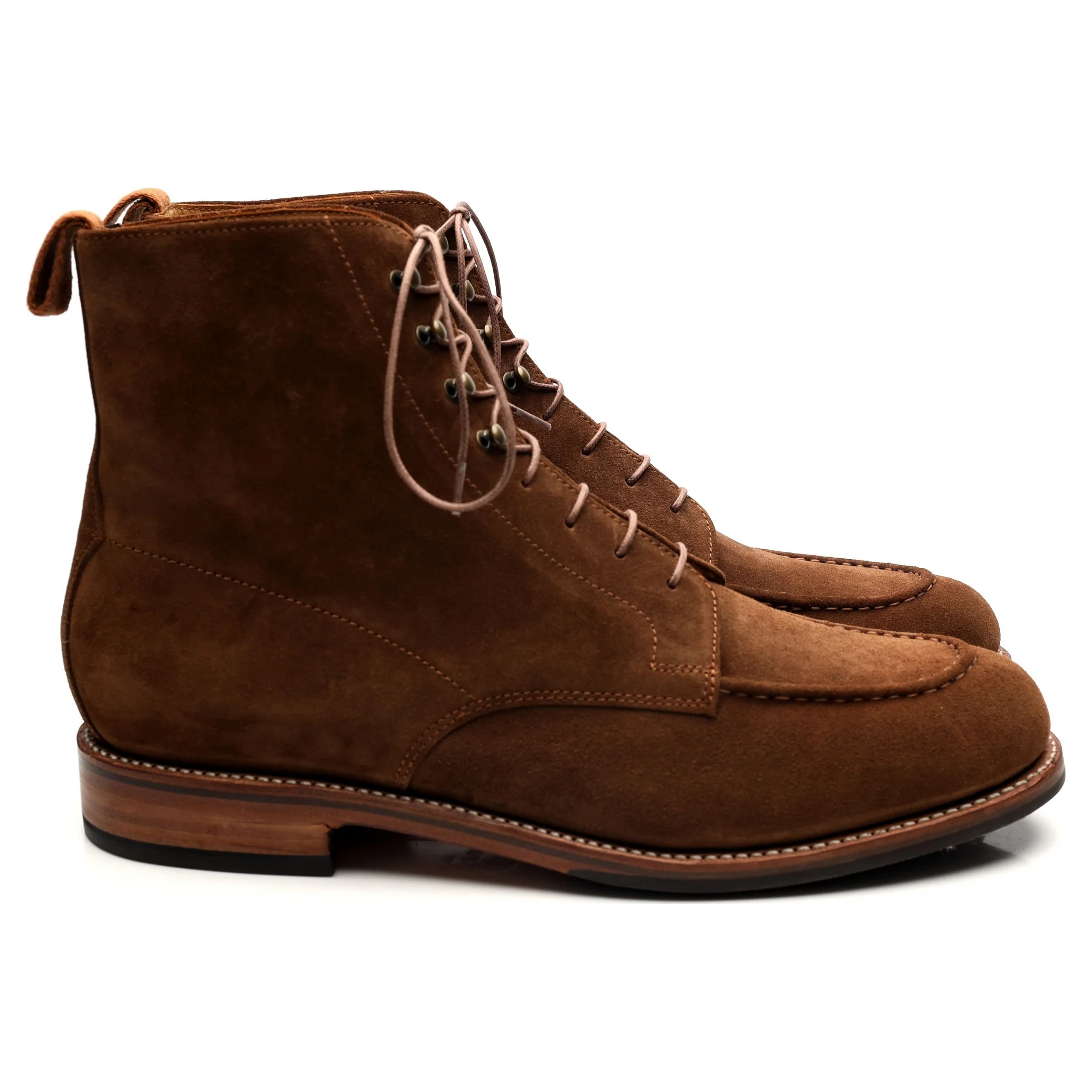 'Sawyer' Tan Brown Suede Apron Boots UK 10 G - Image 6