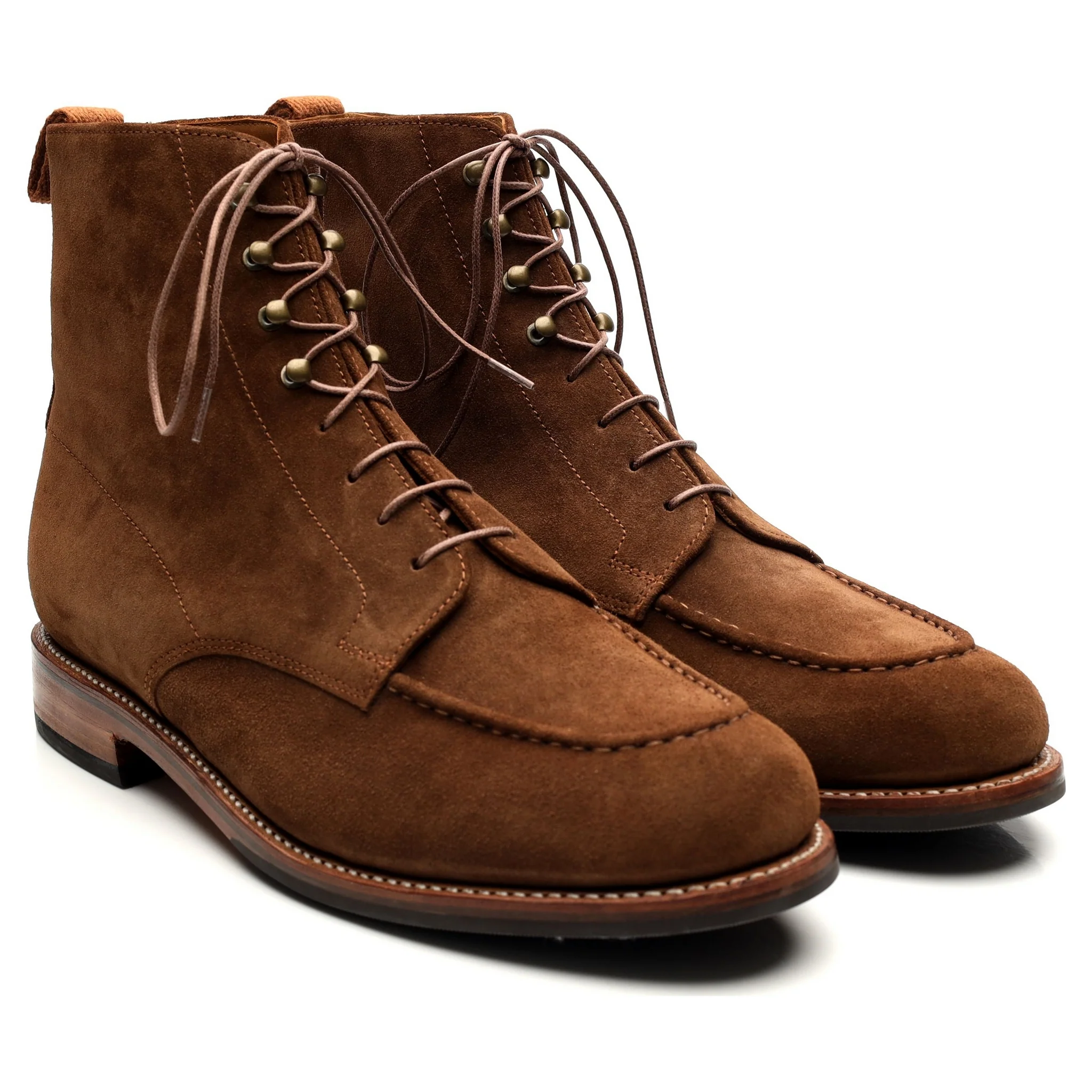 'Sawyer' Tan Brown Suede Apron Boots UK 10 G - Image 7