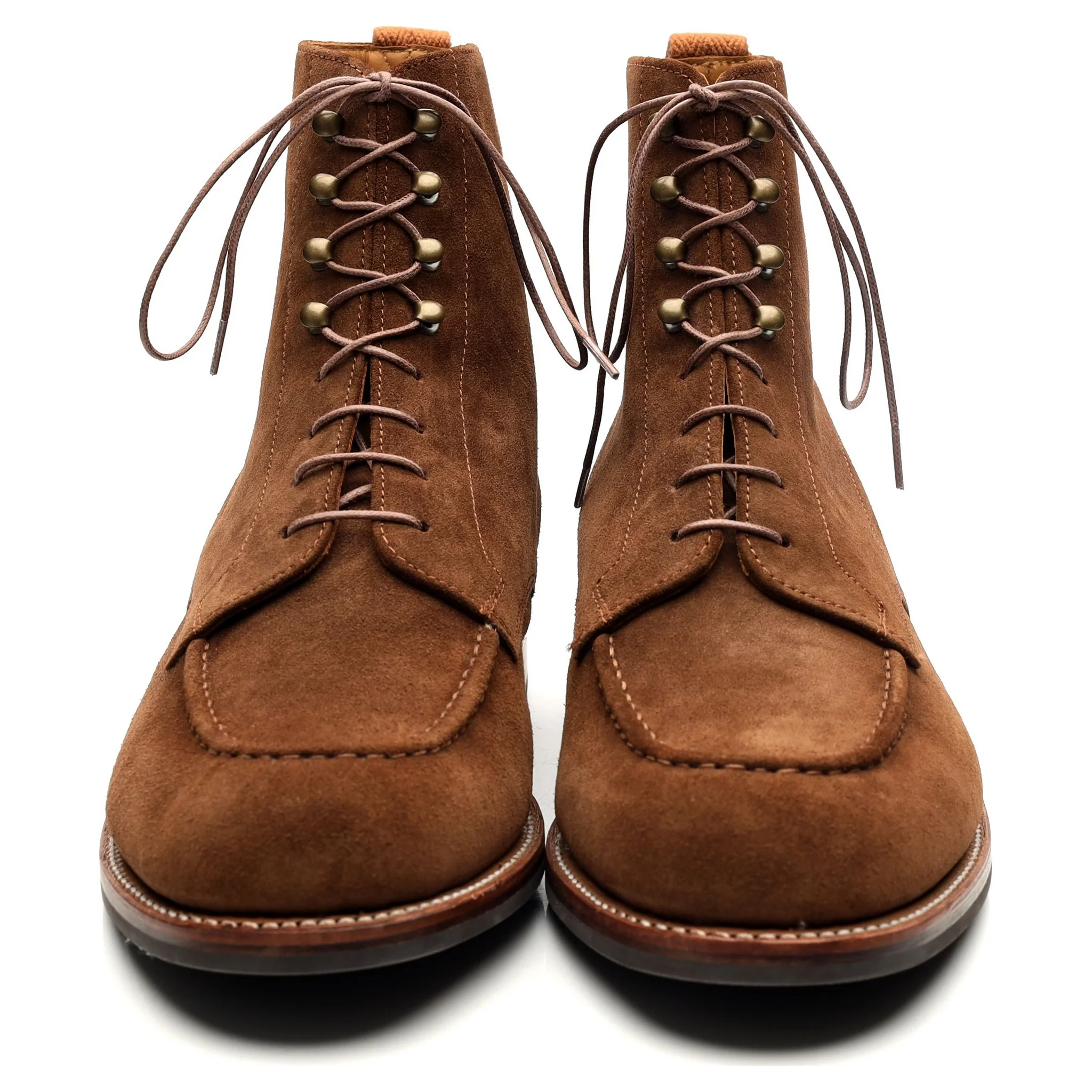 'Sawyer' Tan Brown Suede Apron Boots UK 10 G - Image 8