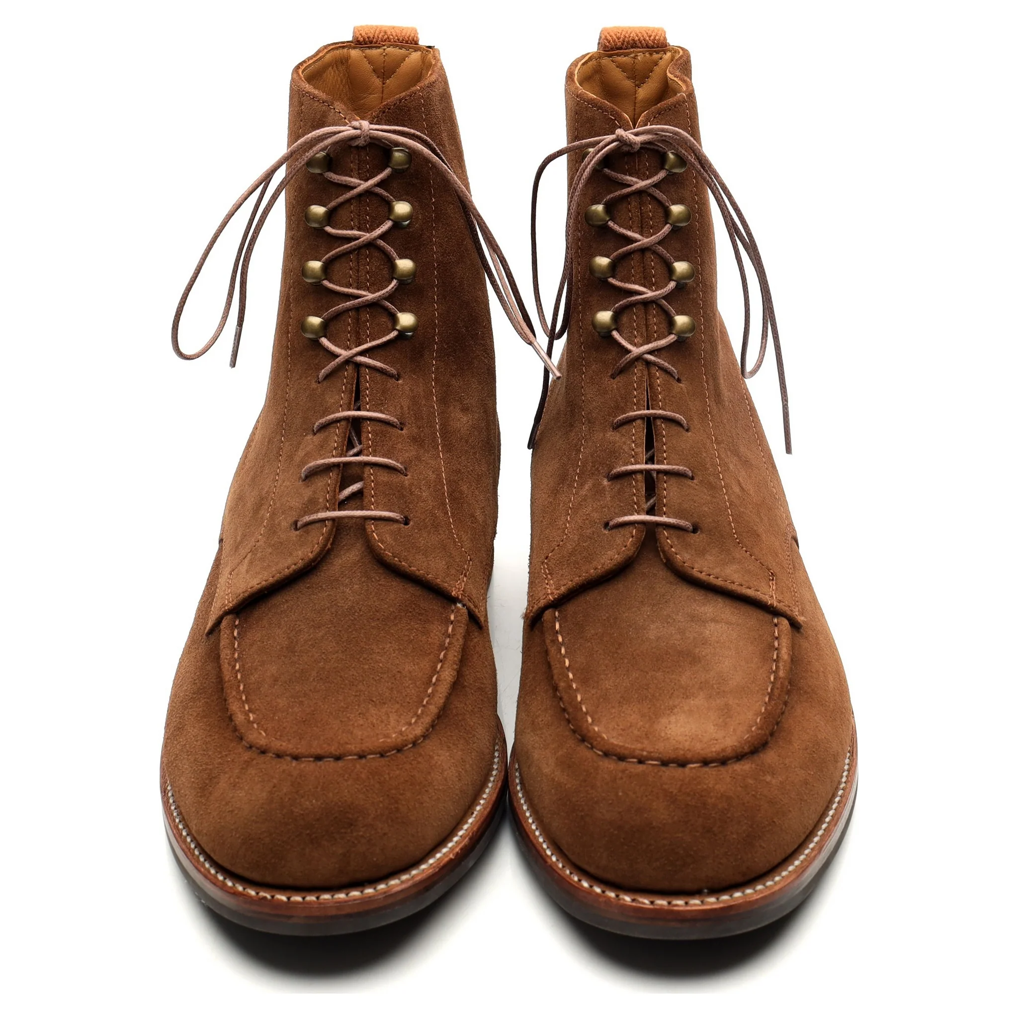 'Sawyer' Tan Brown Suede Apron Boots UK 10 G - Image 9