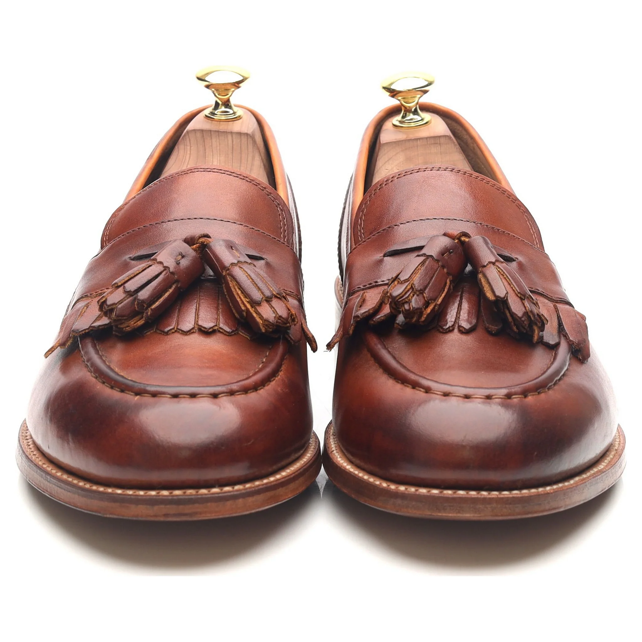 'Mackenzie' Tan Brown Leather Tassel Loafers UK 8.5 E - Image 8