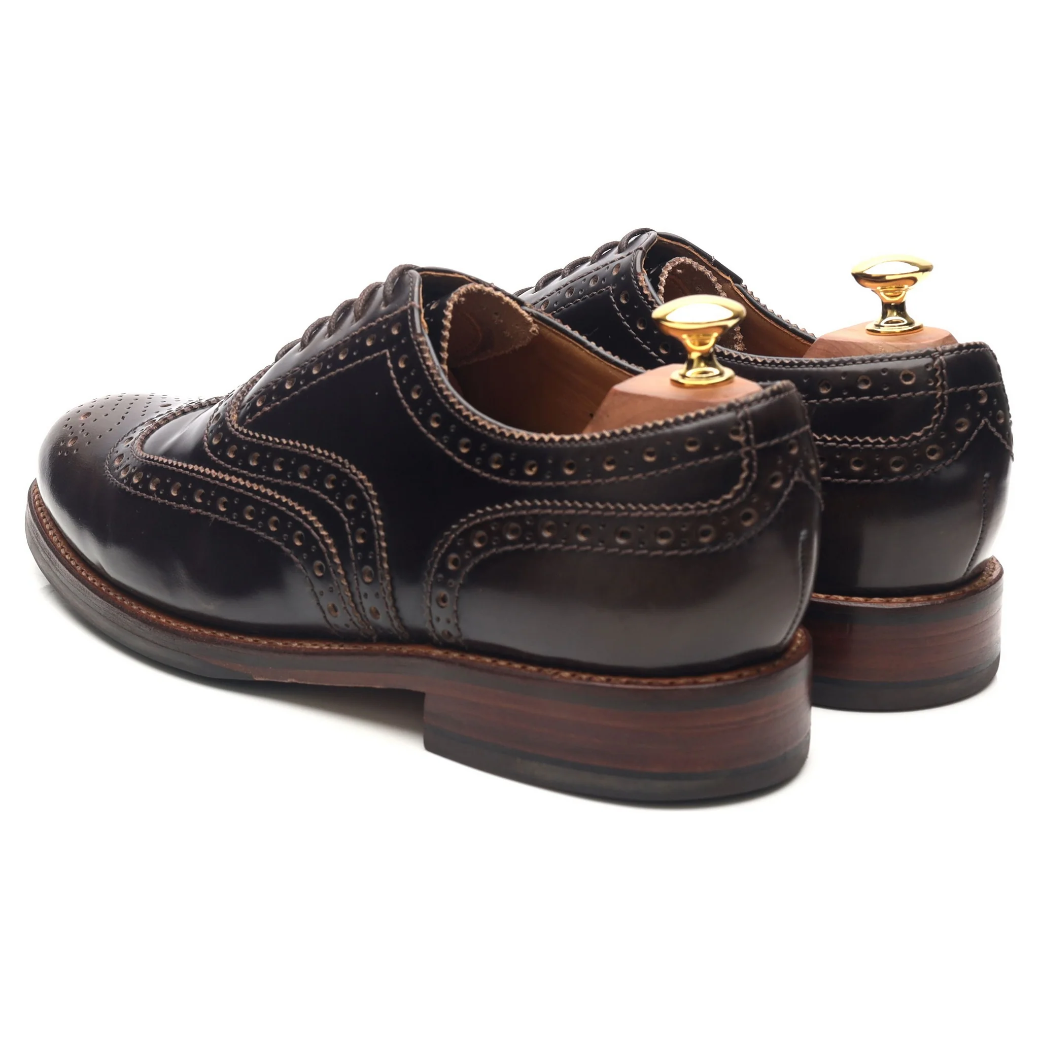 'Stanley' Dark Brown Leather Brogues UK 9 G - Image 3