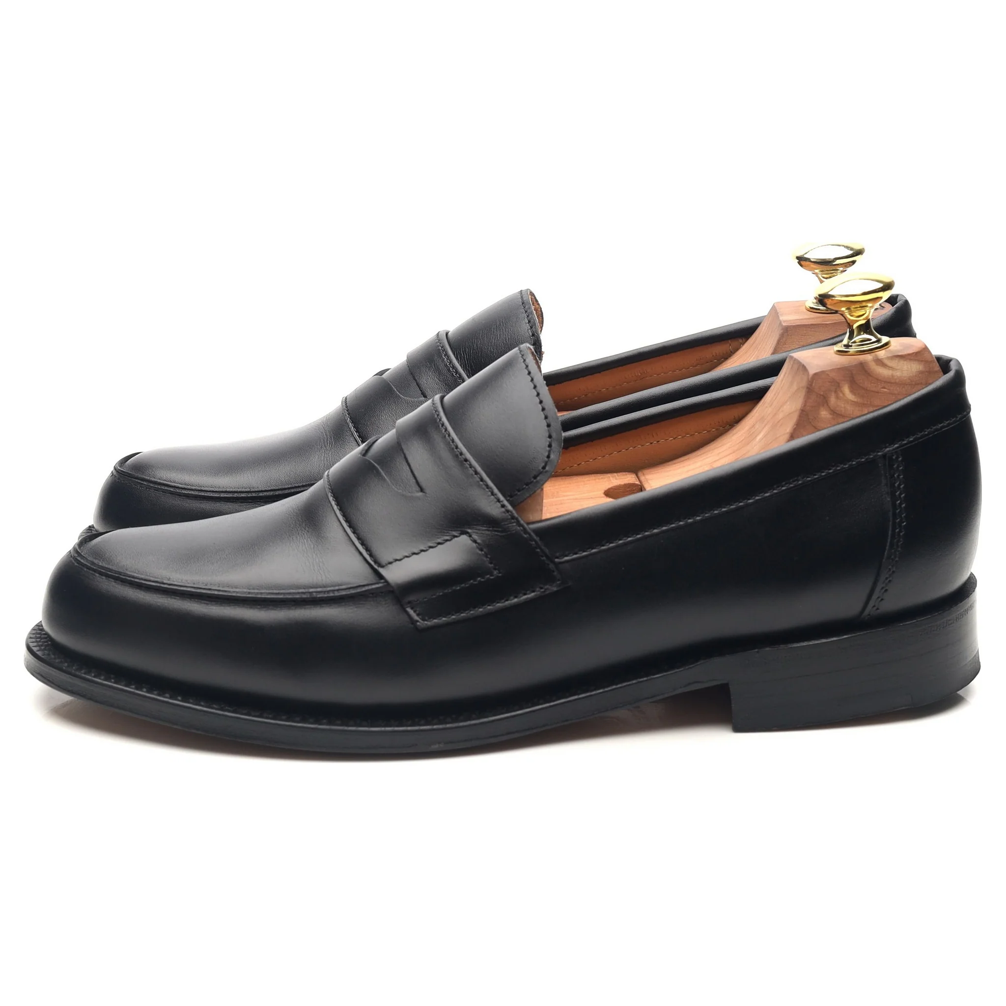 'Epsom' Black Leather Loafers UK 7 E - Image 2