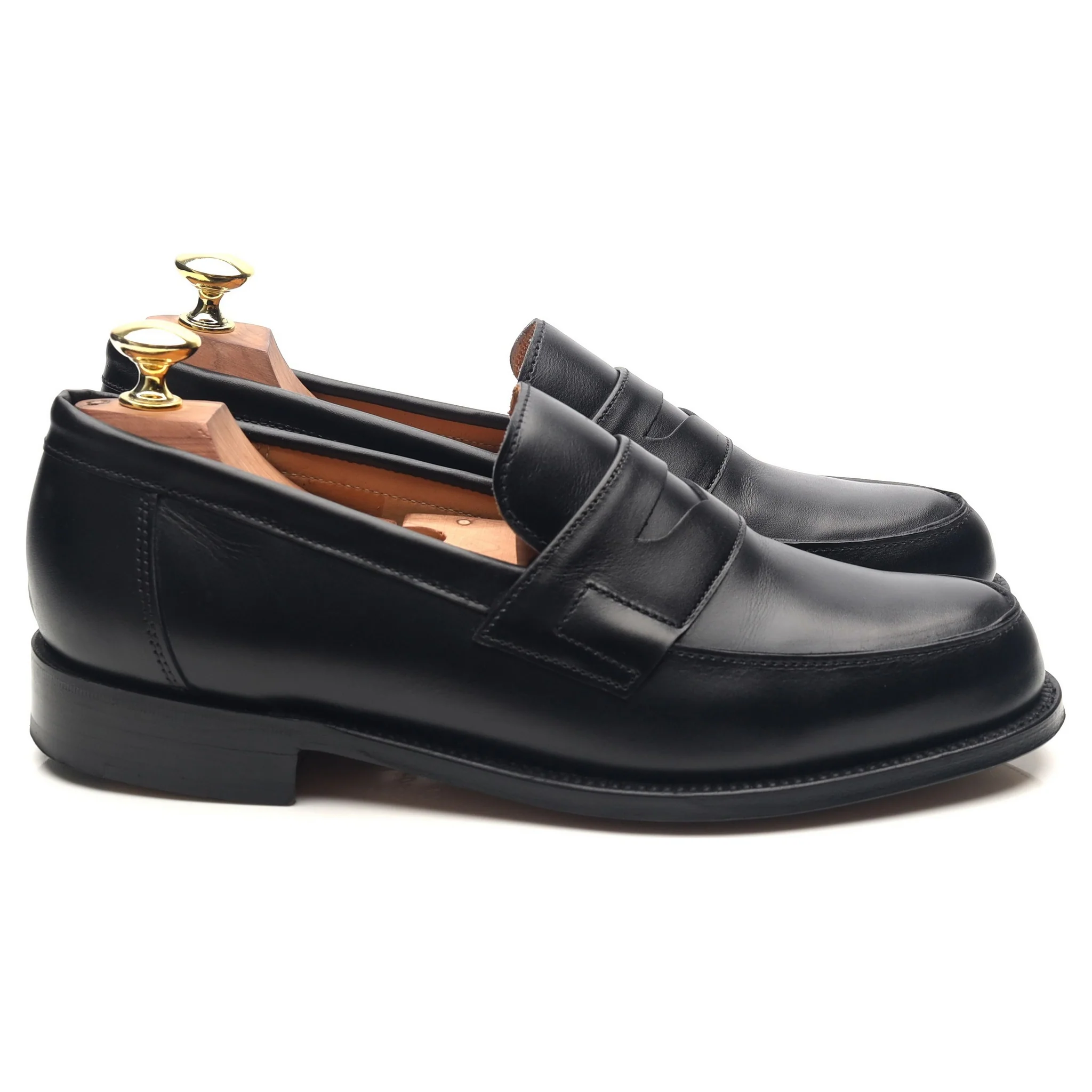 'Epsom' Black Leather Loafers UK 7 E - Image 6