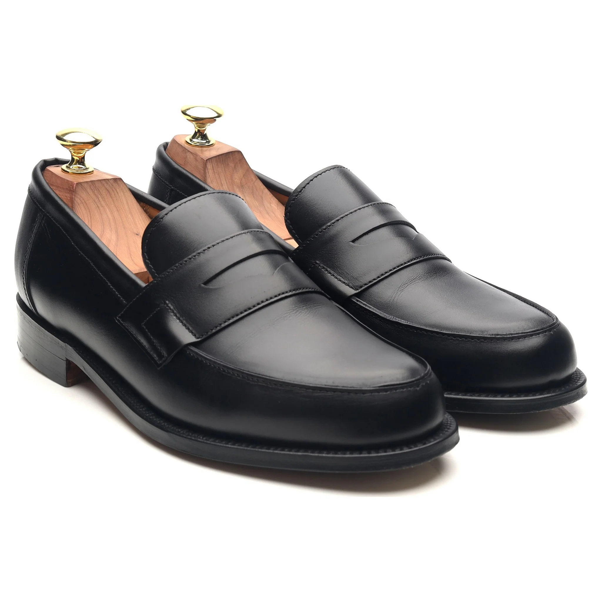 'Epsom' Black Leather Loafers UK 7 E - Image 7