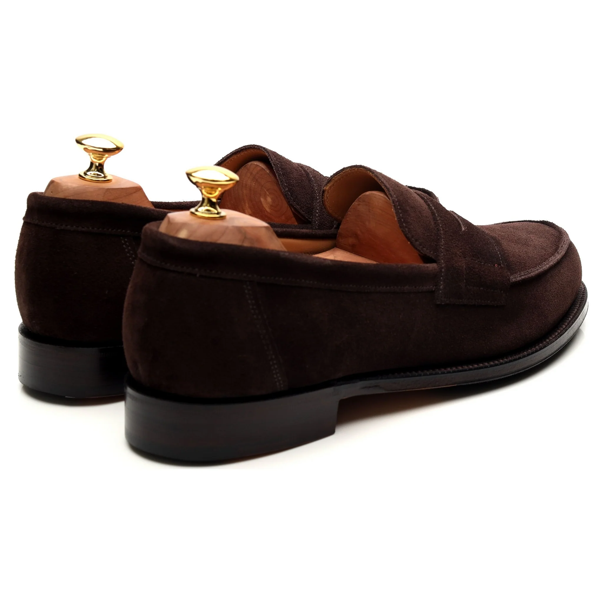 'Epsom' Dark Brown Suede Loafers UK 10 E - Image 5