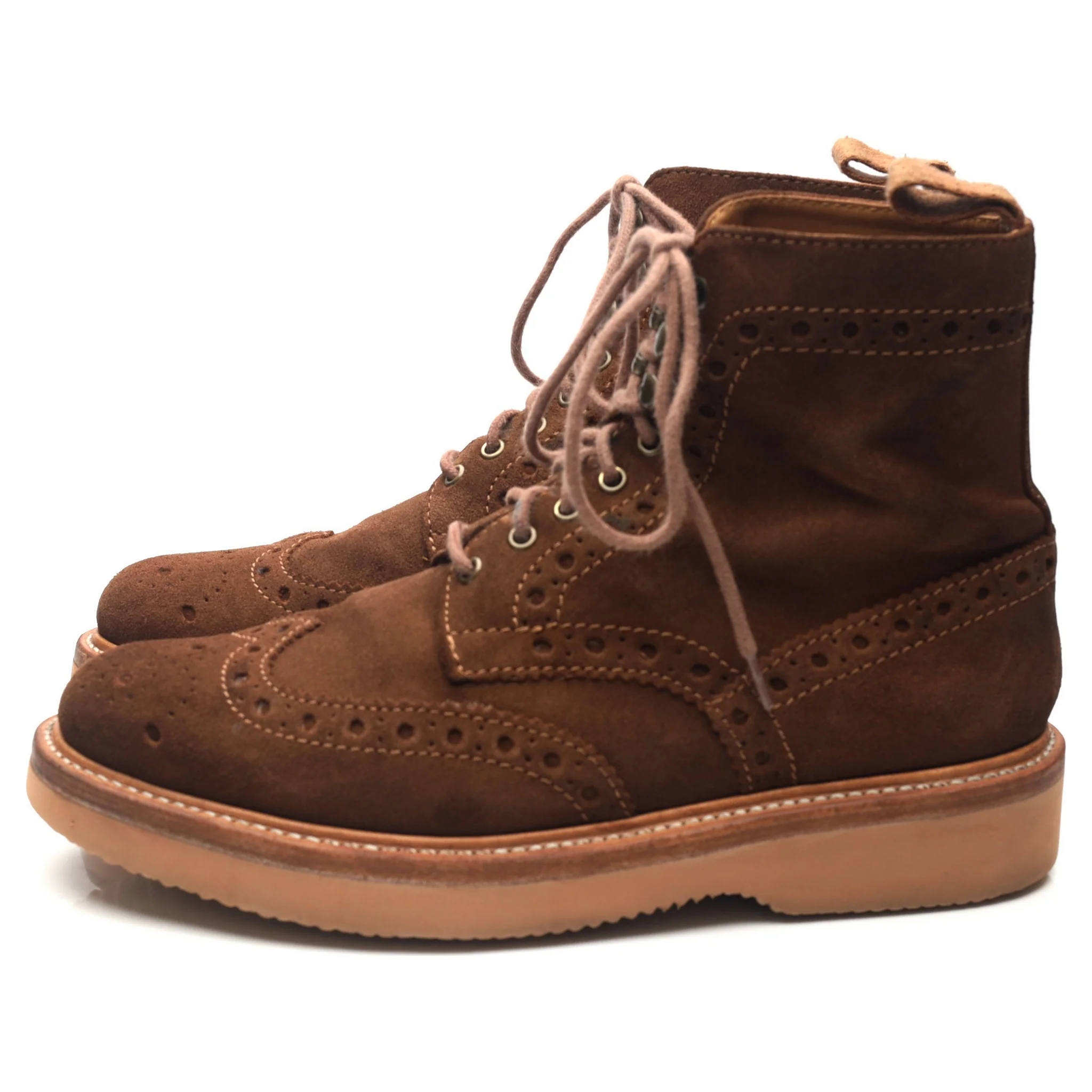 'Fred' Brown Suede Brogue Boots UK 8 G - Image 2