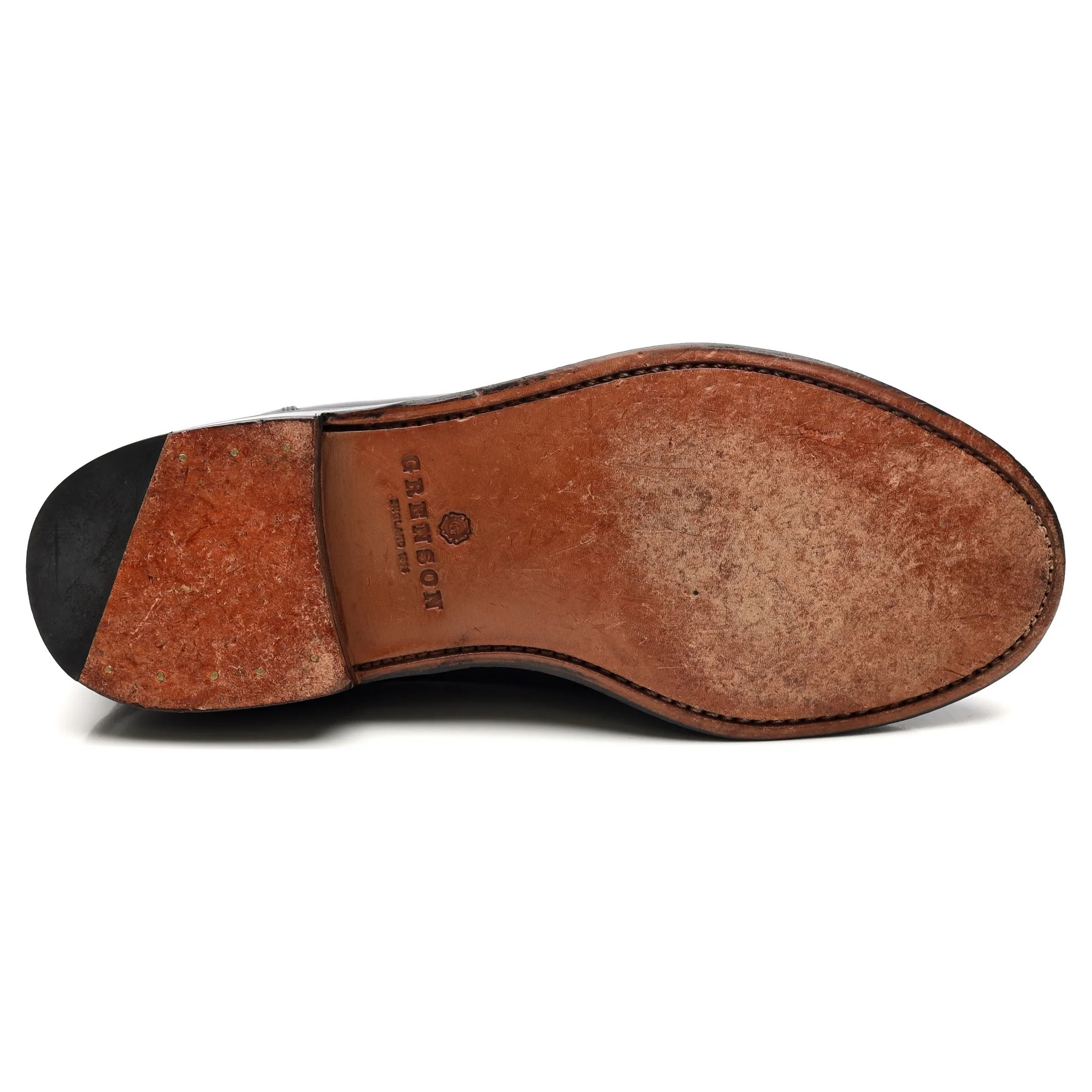 'Maxwell' Dark Grey Leather Loafers UK 8 E - Image 12
