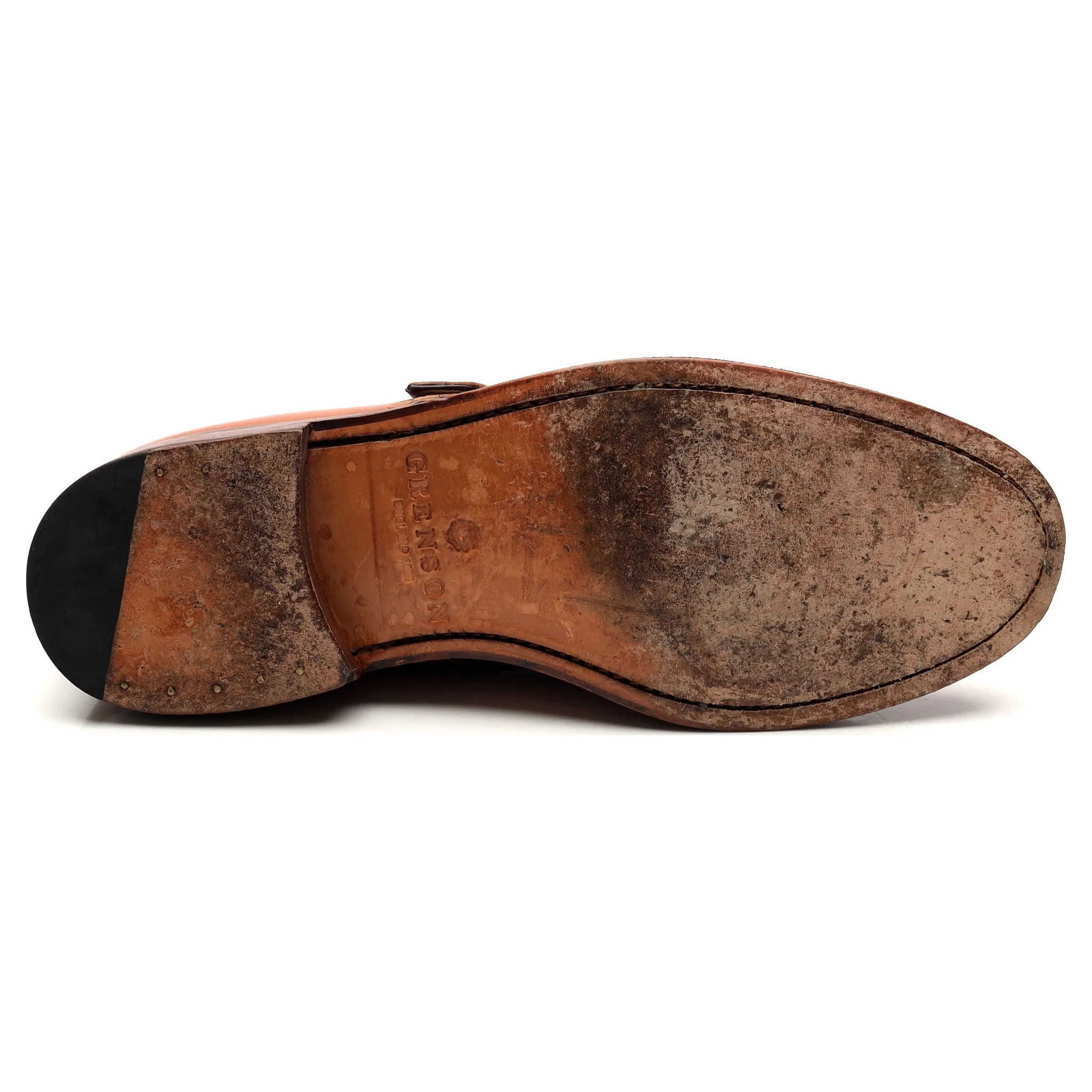 'Nathan' Tan Brown Leather Monk Strap UK 9 G - Image 11