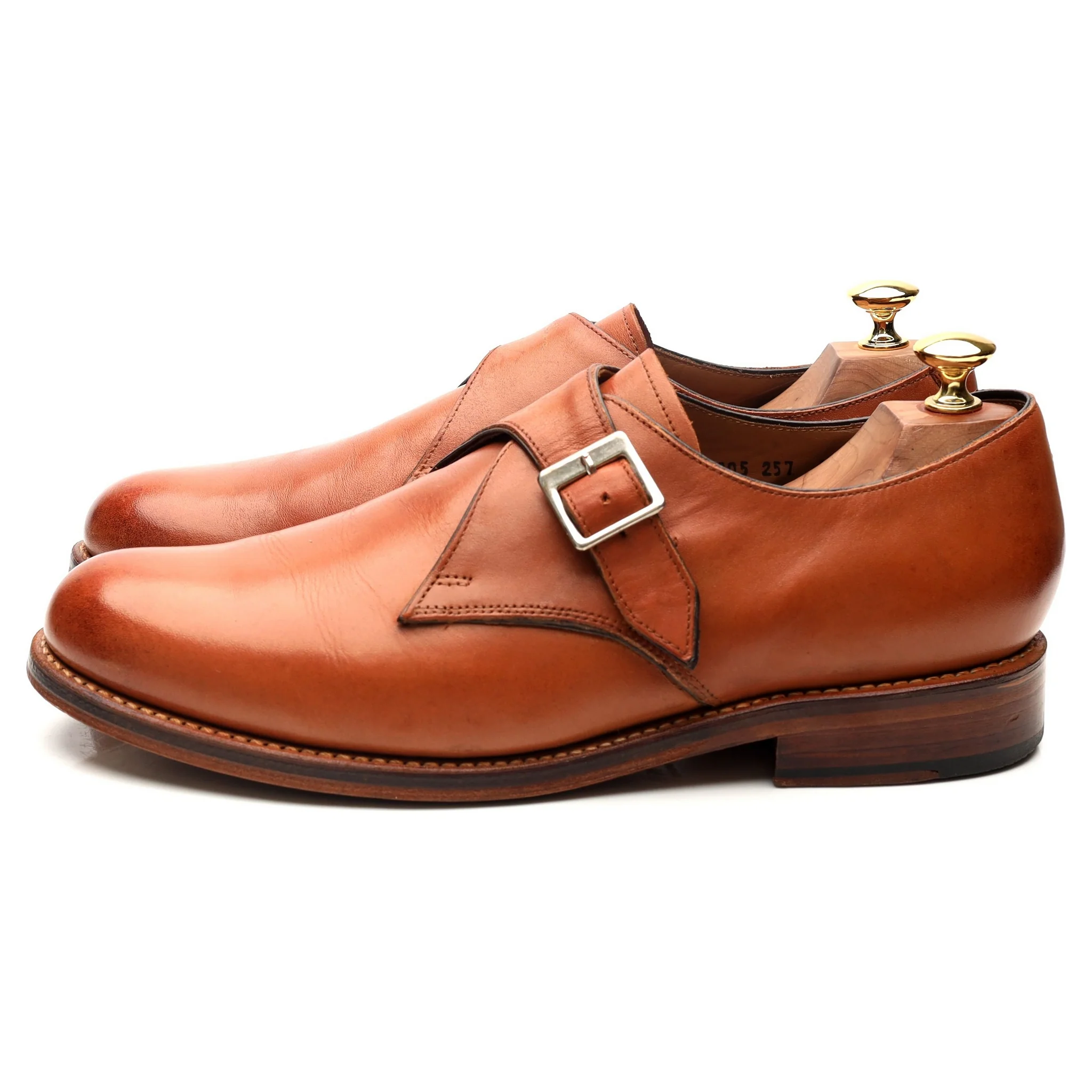'Nathan' Tan Brown Leather Monk Strap UK 9 G - Image 2
