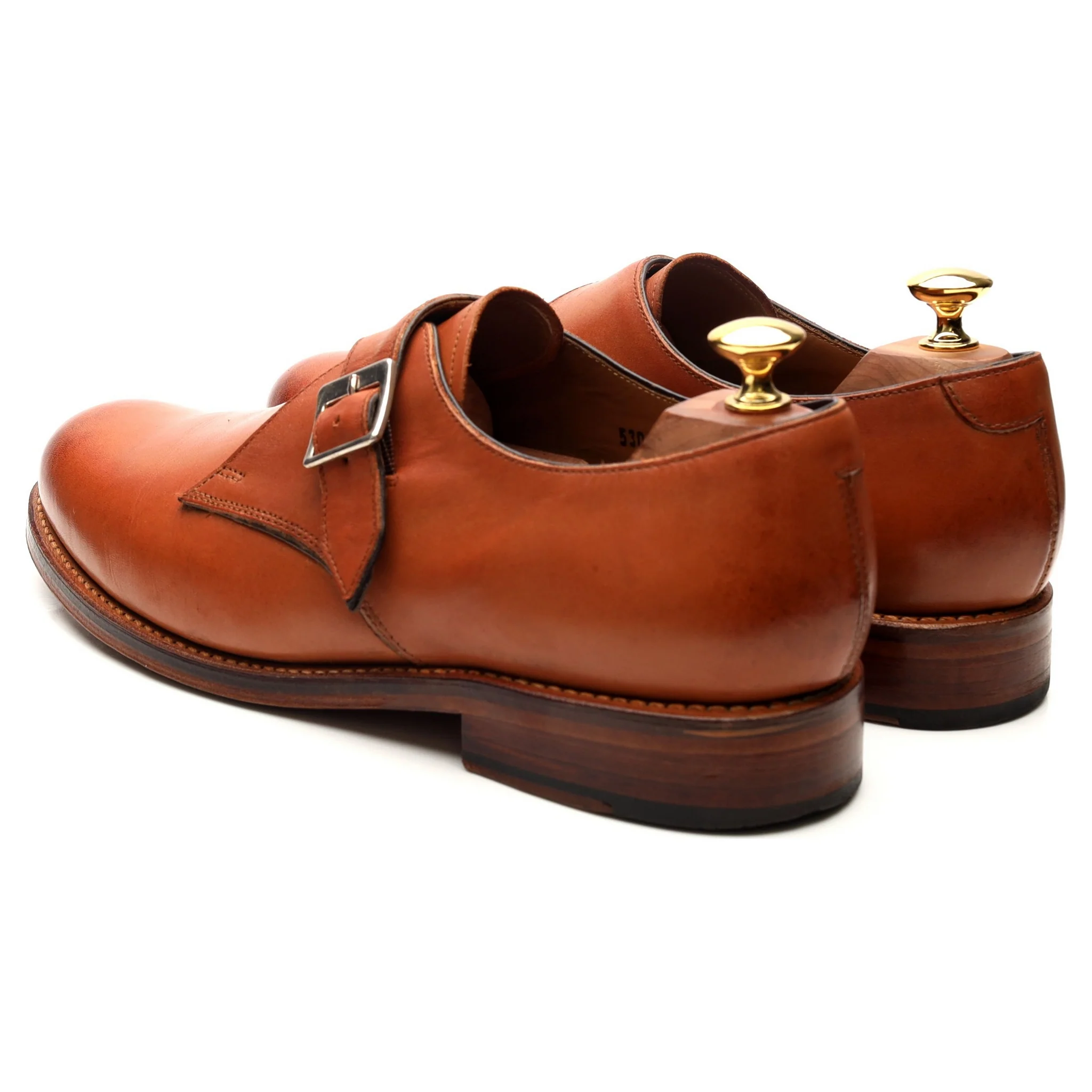 'Nathan' Tan Brown Leather Monk Strap UK 9 G - Image 3