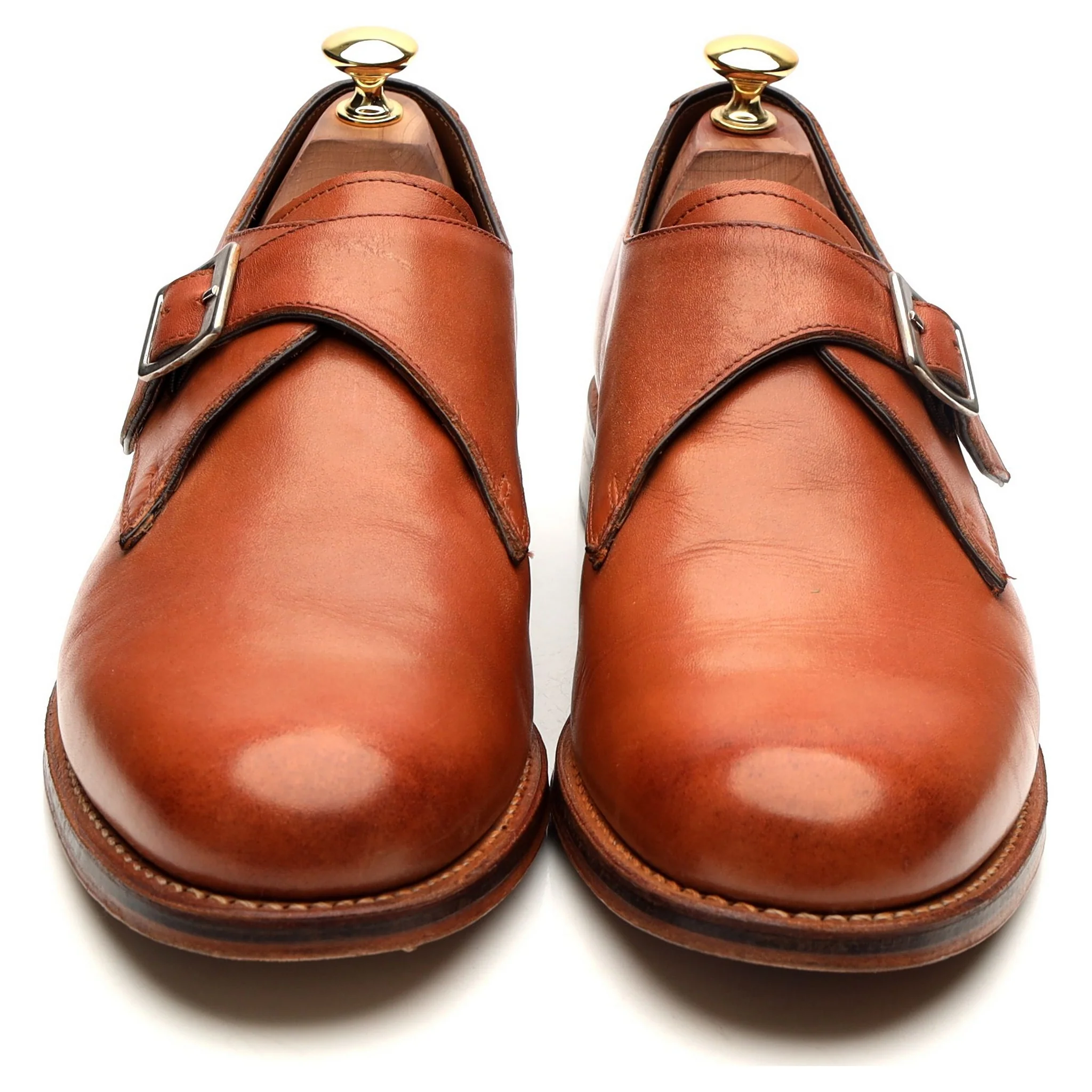 'Nathan' Tan Brown Leather Monk Strap UK 9 G - Image 9