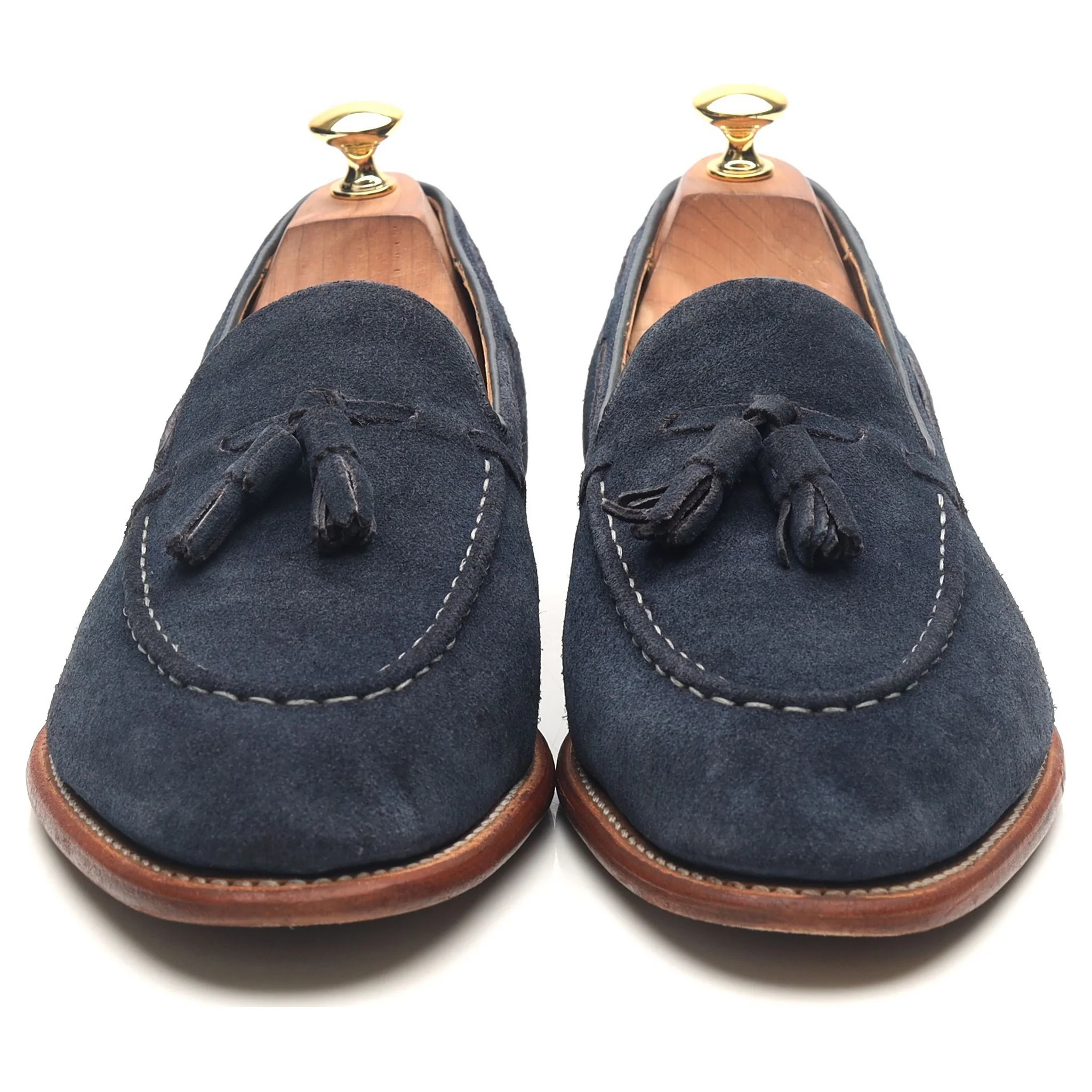 'Scottie' Navy Blue Leather Tassel Loafers UK 10 E - Image 8