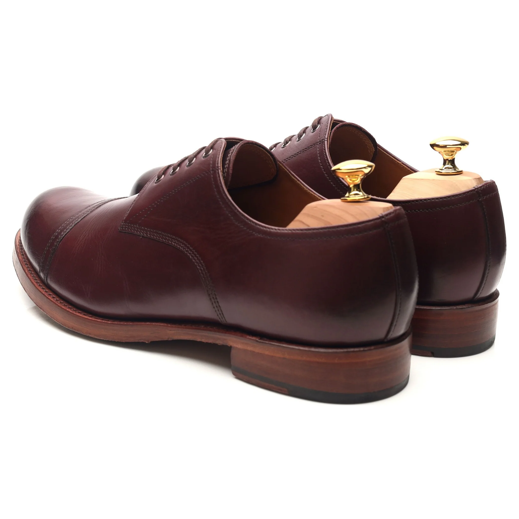 'Rhys' Burgundy Leather Derby UK 11 F - Image 3
