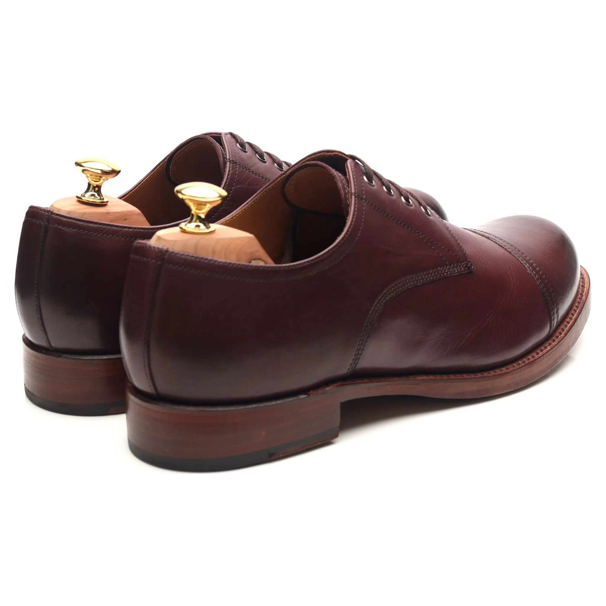 'Rhys' Burgundy Leather Derby UK 11 F - Image 5