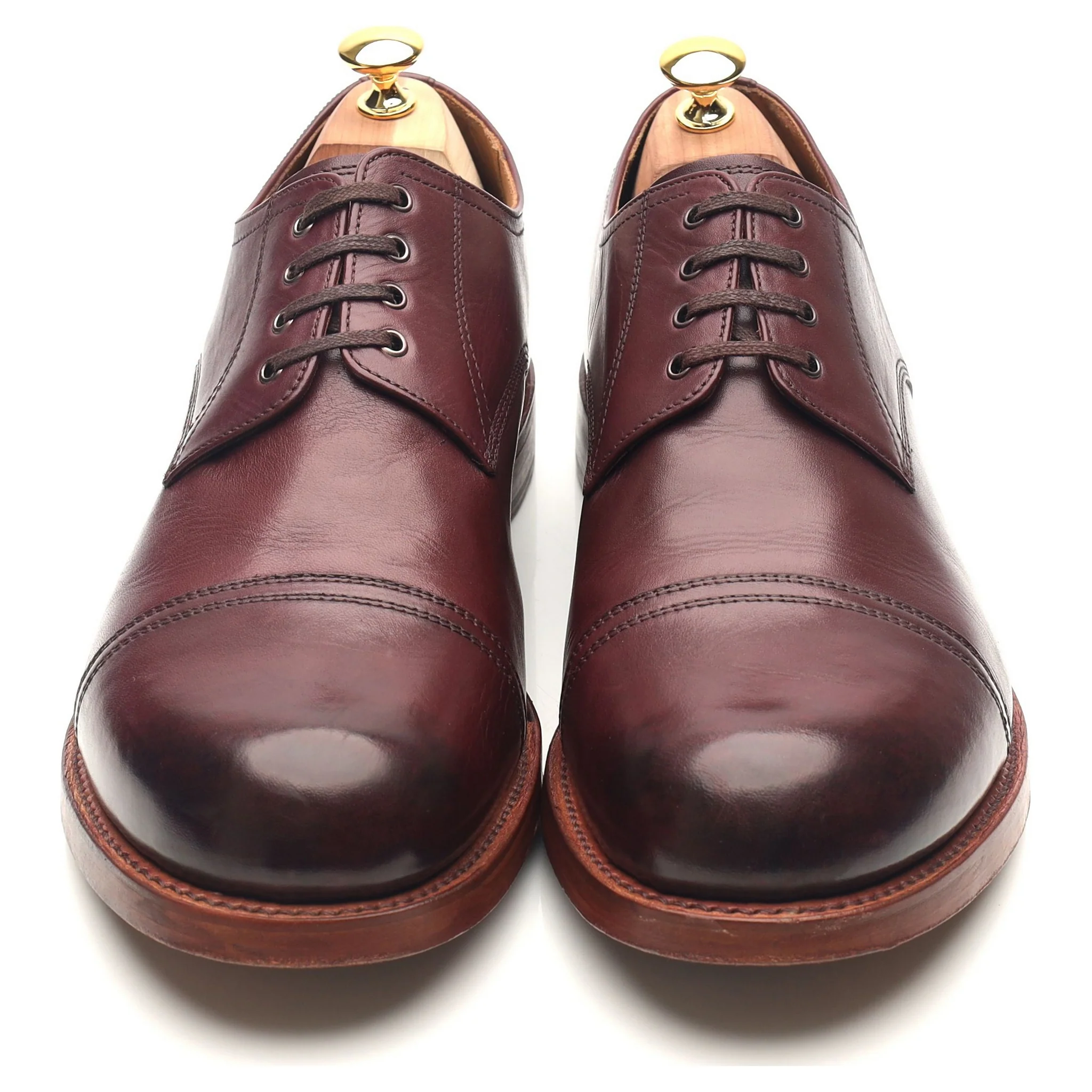 'Rhys' Burgundy Leather Derby UK 11 F - Image 9