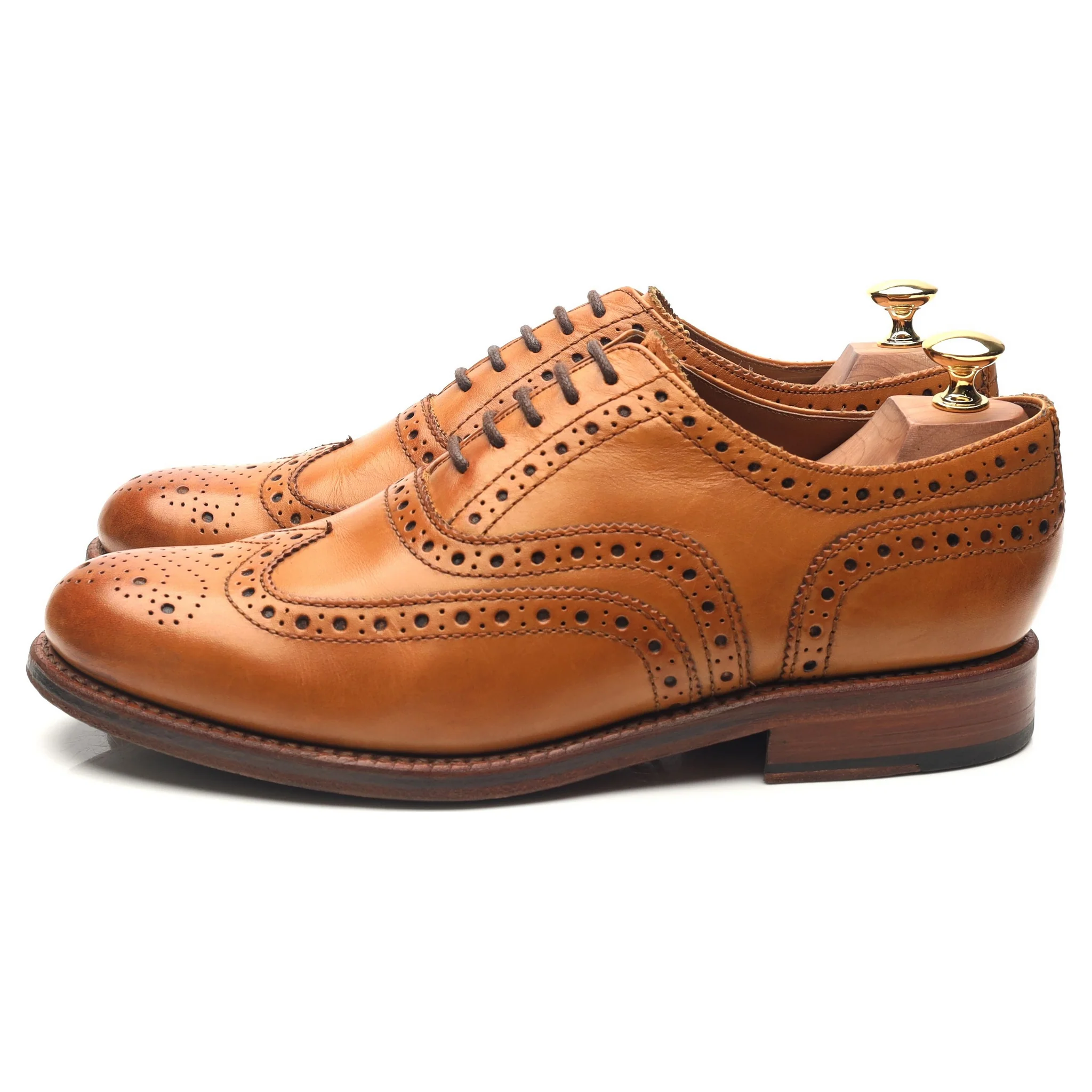 'Stanley' Tan Brown Leather Brogues UK 9 G - Image 2