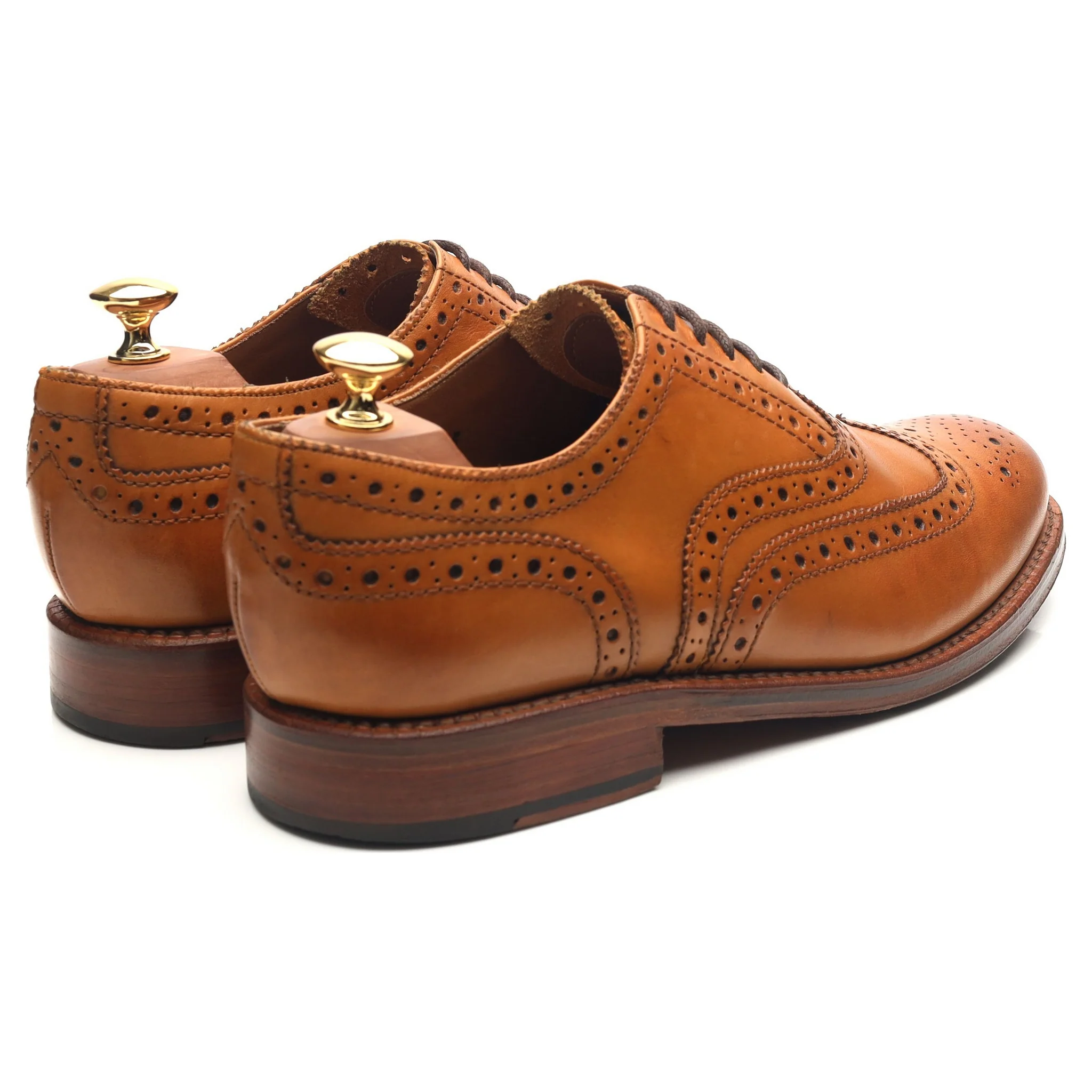 'Stanley' Tan Brown Leather Brogues UK 9 G - Image 5