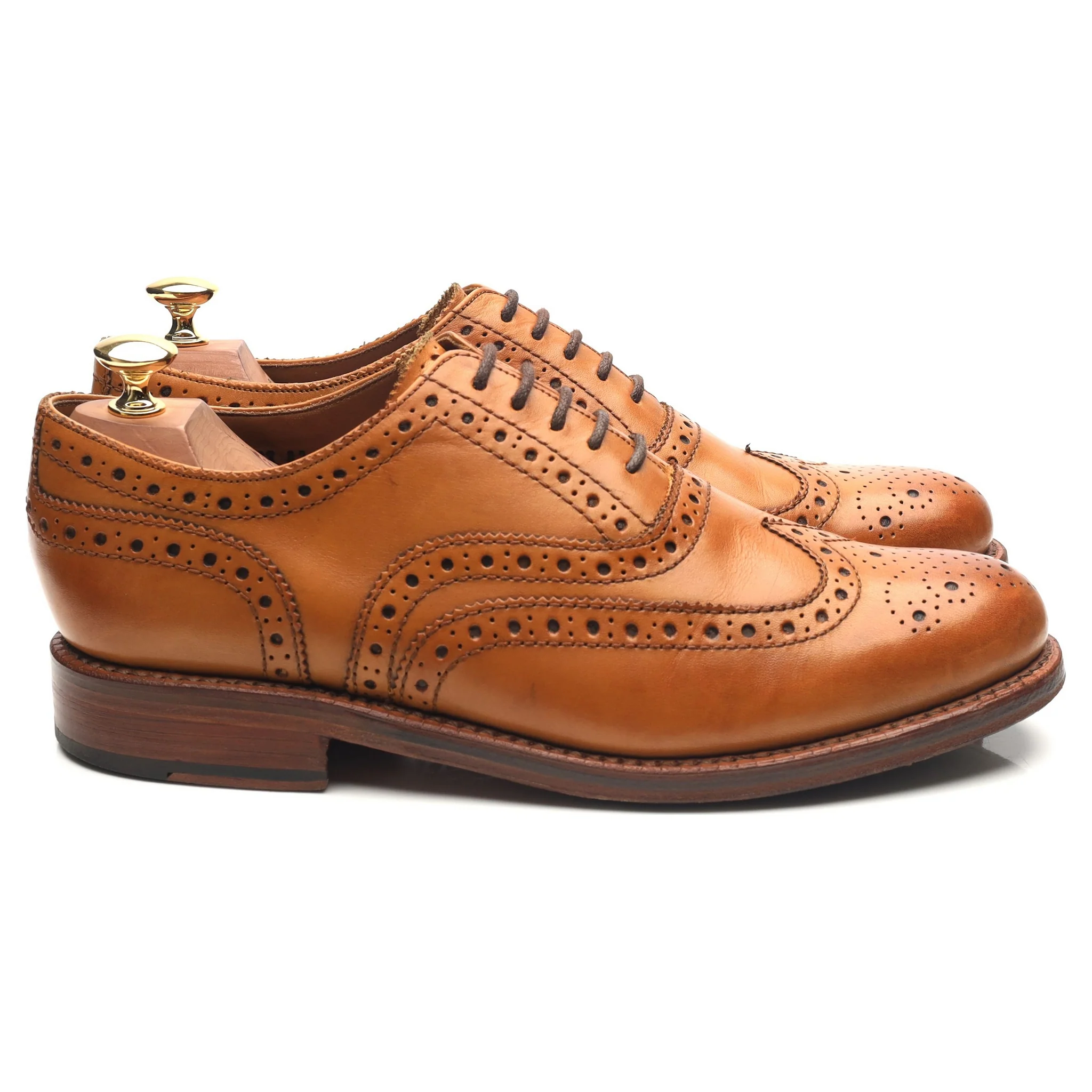 'Stanley' Tan Brown Leather Brogues UK 9 G - Image 6