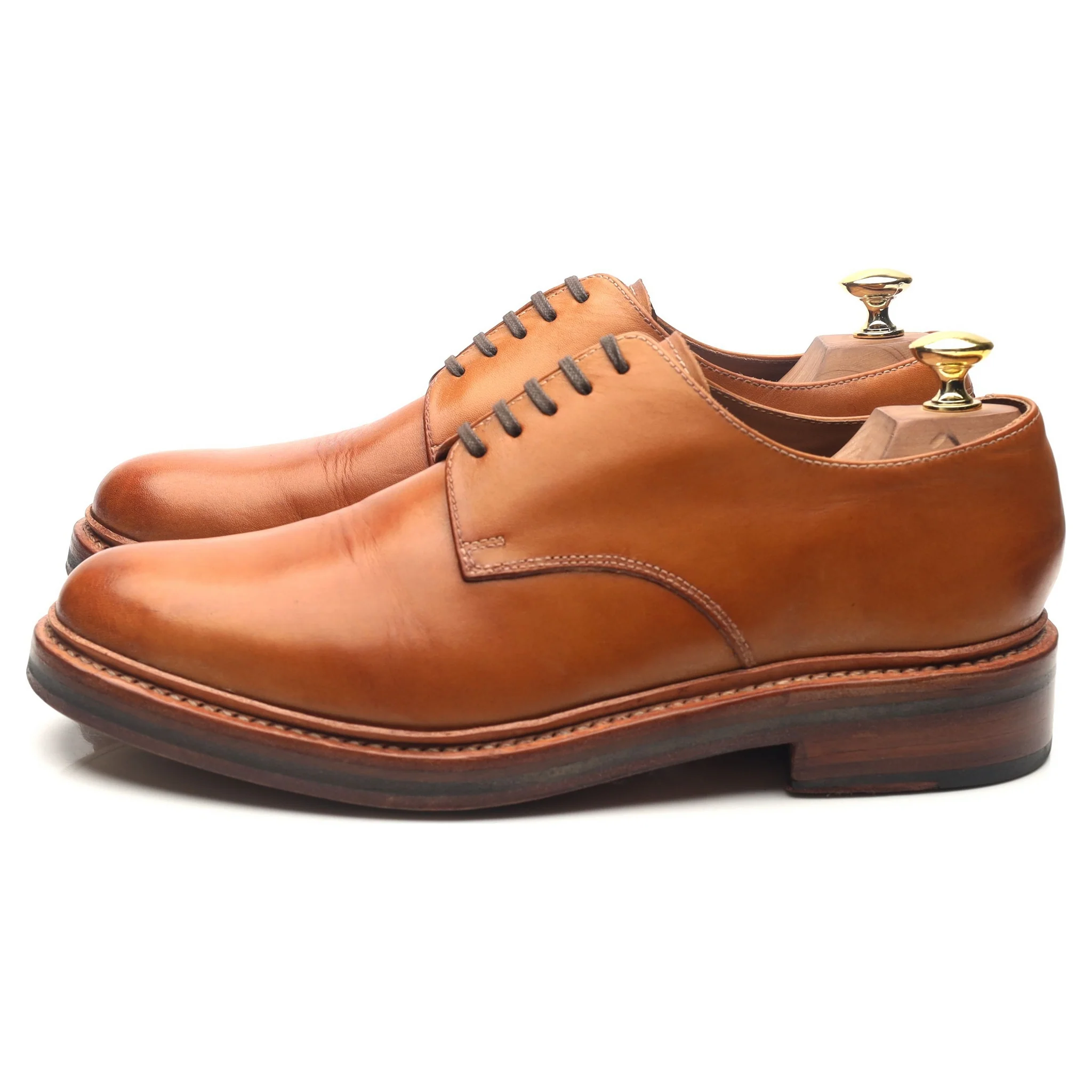 'Curt' Tan Brown Leather Derby UK 8 G - Image 2