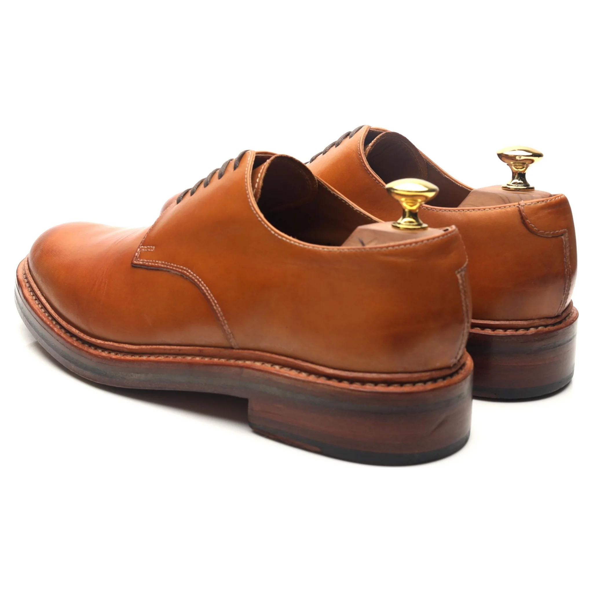 'Curt' Tan Brown Leather Derby UK 8 G - Image 3